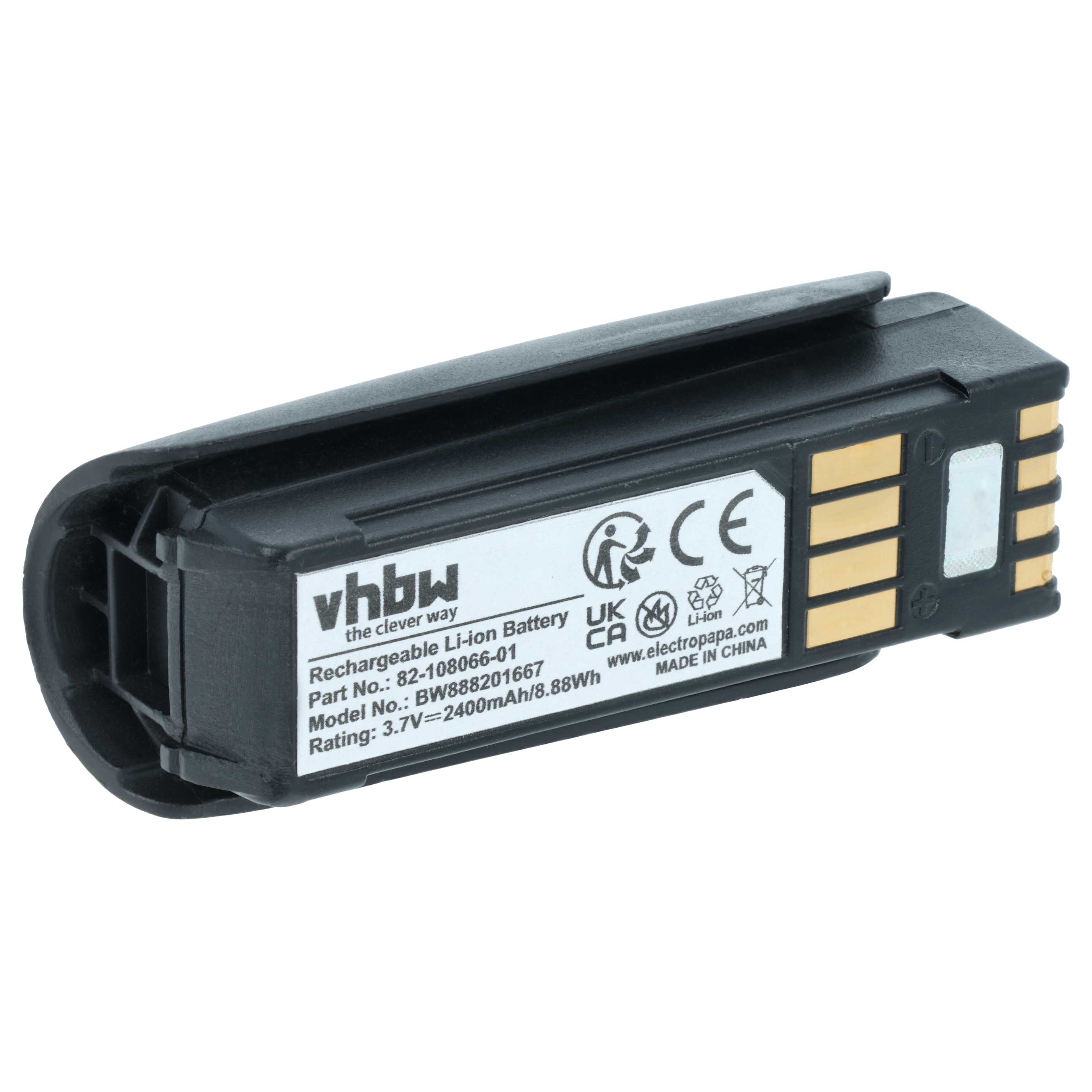 Batería reemplaza 82-108066-1, 82-108066-01 para escáner código de barras (2400 mAh, 3,7 V, Li-Ion)