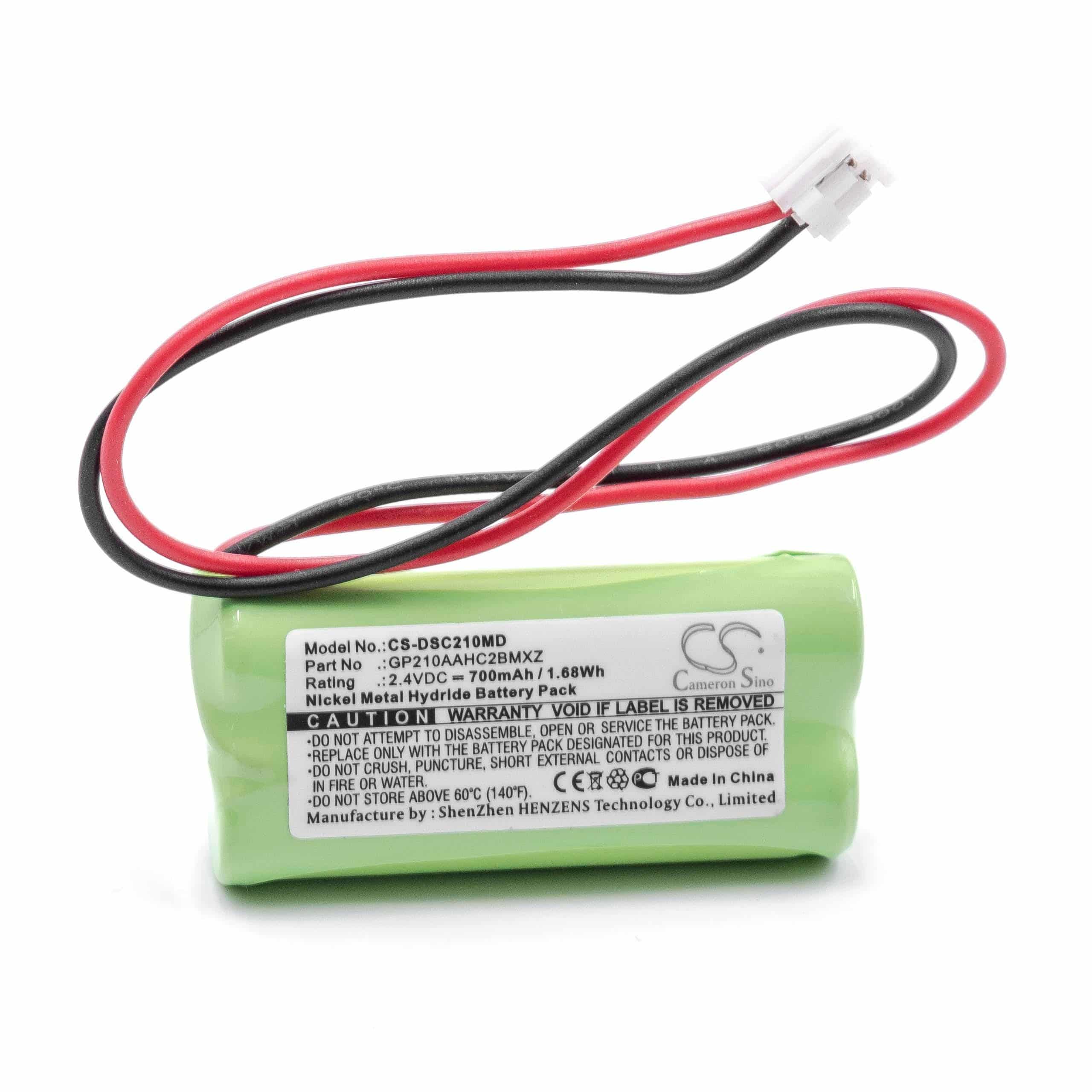 Batterie remplace Dentsply GP210AAHC2BMXZ pour appareil médical - 700mAh 2,4V NiMH