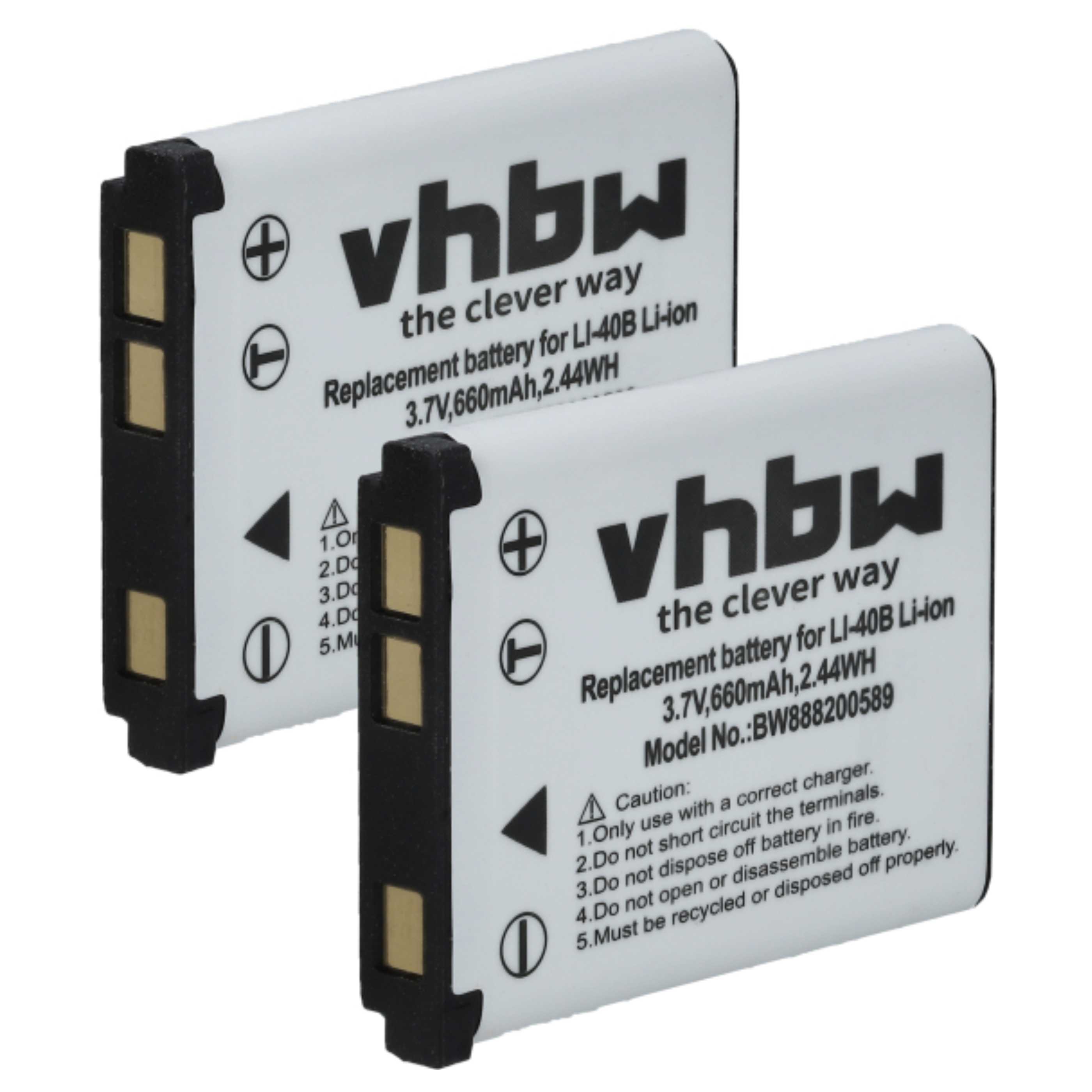 Kamera-Akku (2 Stück) als Ersatz für BenQ DLI216 für Bosch - 660mAh 3,7V Li-Ion