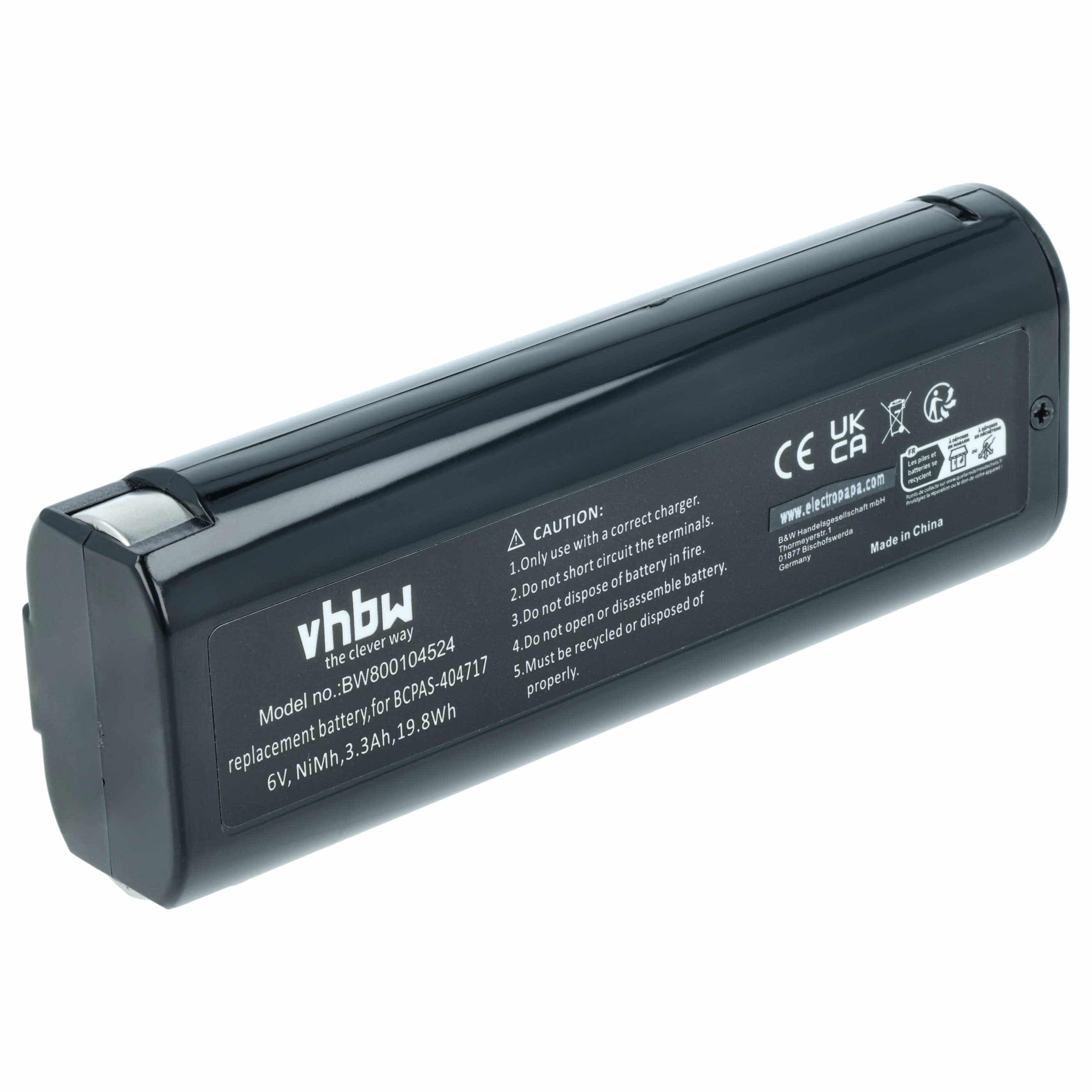 Battery replaces Paslode 900421, 900400, 900420, 404400, 404717 Electric Power Tool - 3300 mAh, 6 V, NiMH