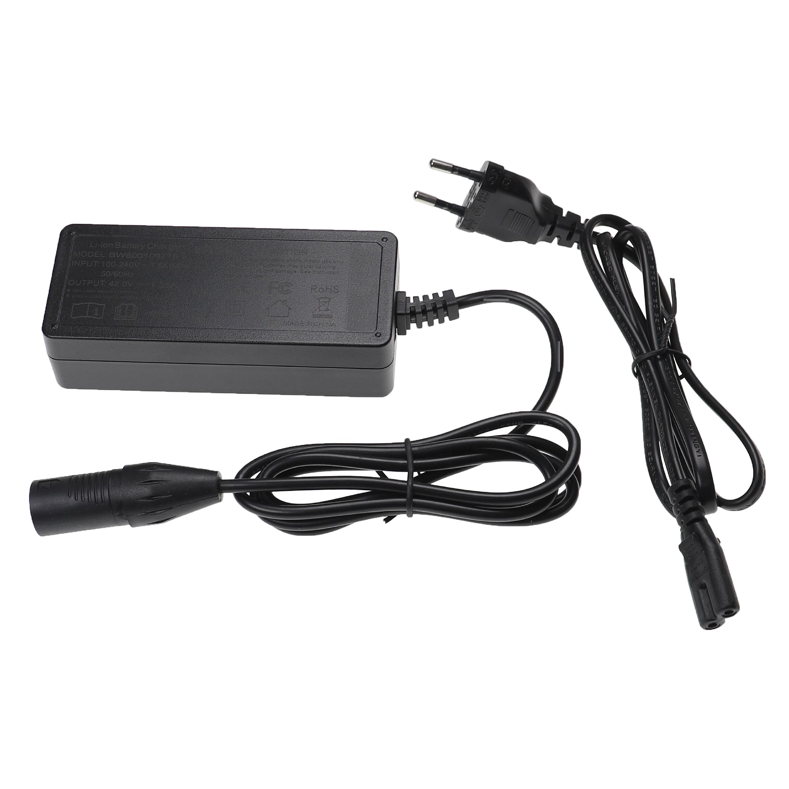 Charger suitable for Prophete Li-Ion E-Bike Battery etc. - For 36 V Batteries, With 3 Pin Connector, With XLR 