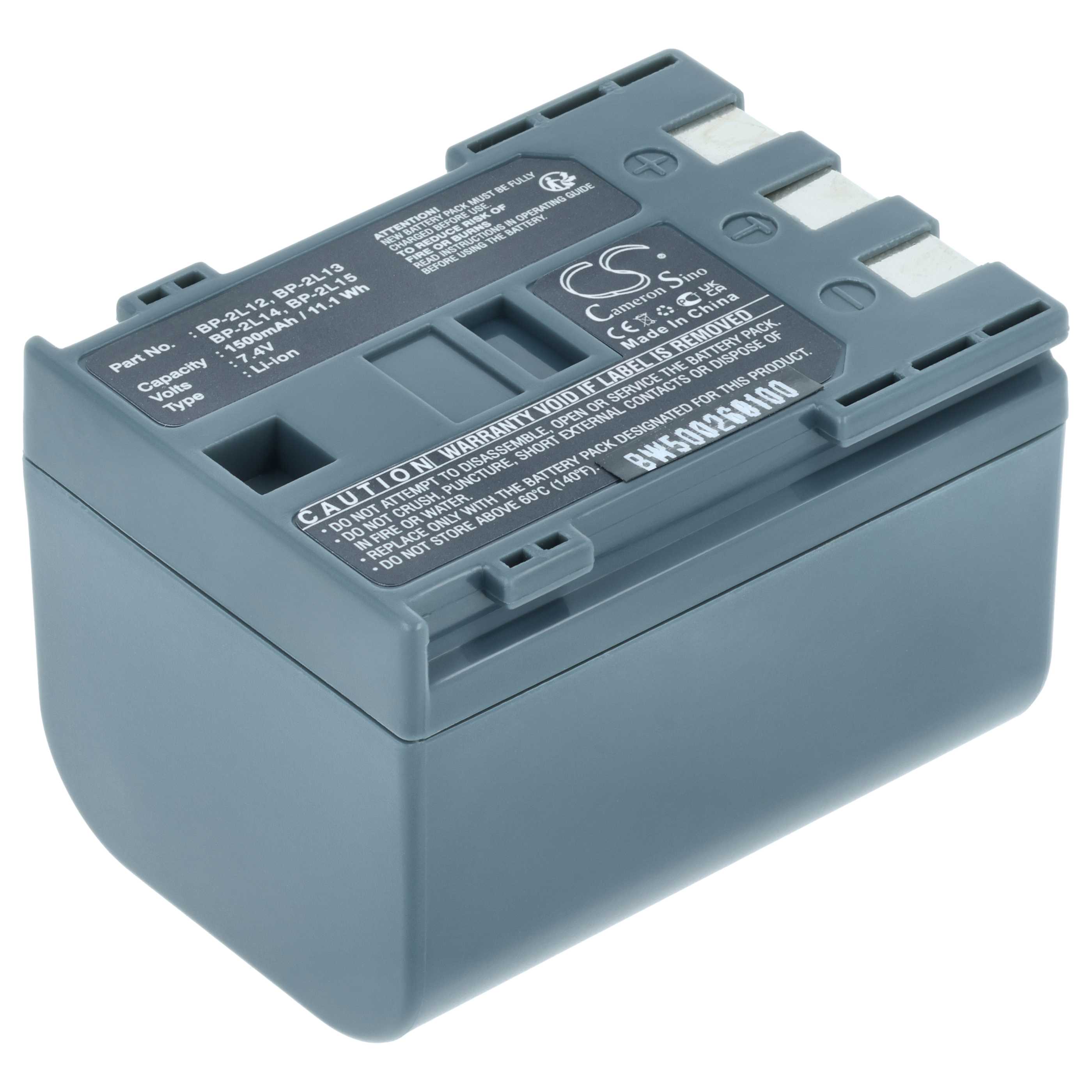 Videocamera Battery replaces Canon BP-2L12, BP-2L, BP-2L14 - 1200 mAh 7.2 V Li-Ion