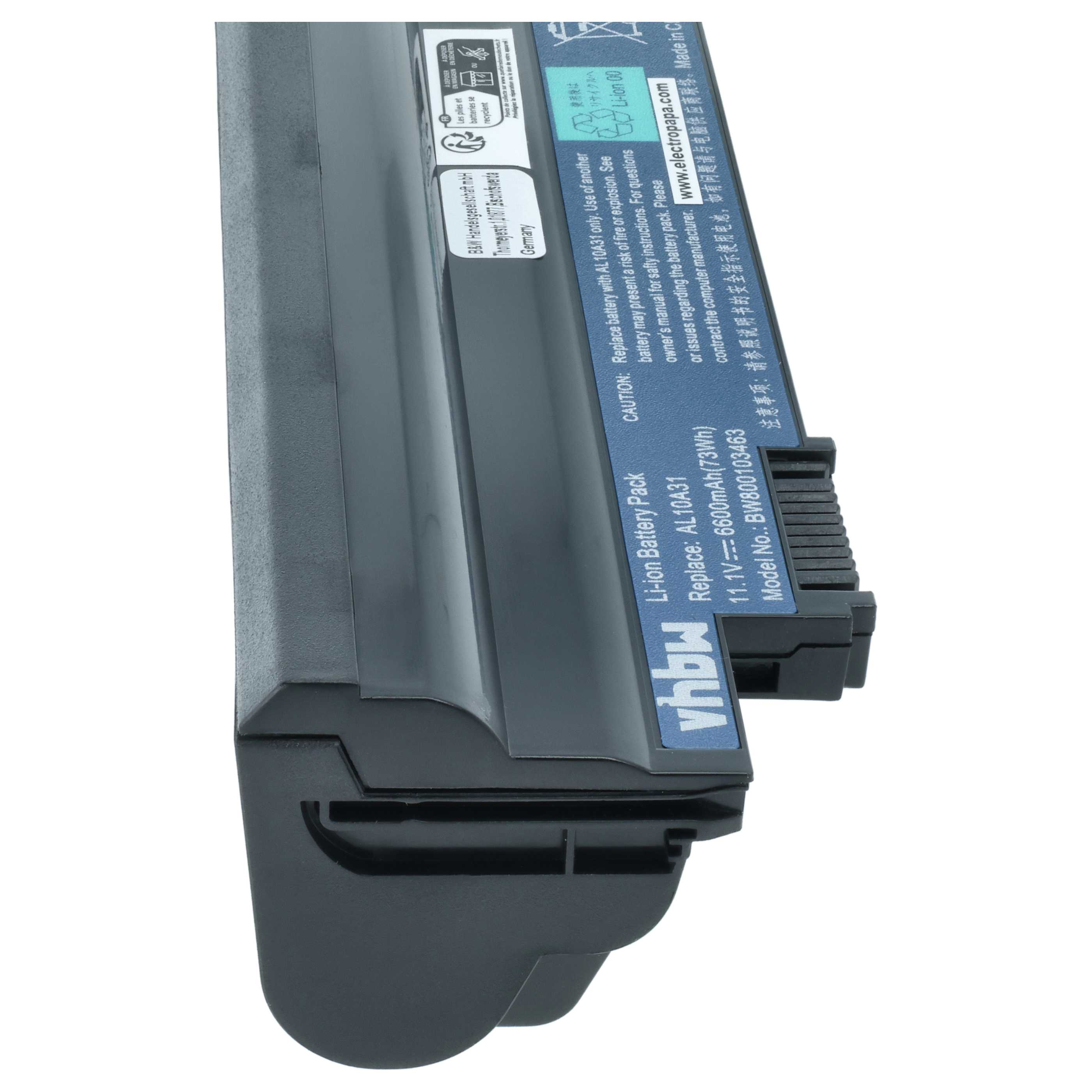 Akumulator do laptopa Acer Aspire One D255, D257, D260, D270 - 6600 mAh 11,1 V Li-Ion, czarny