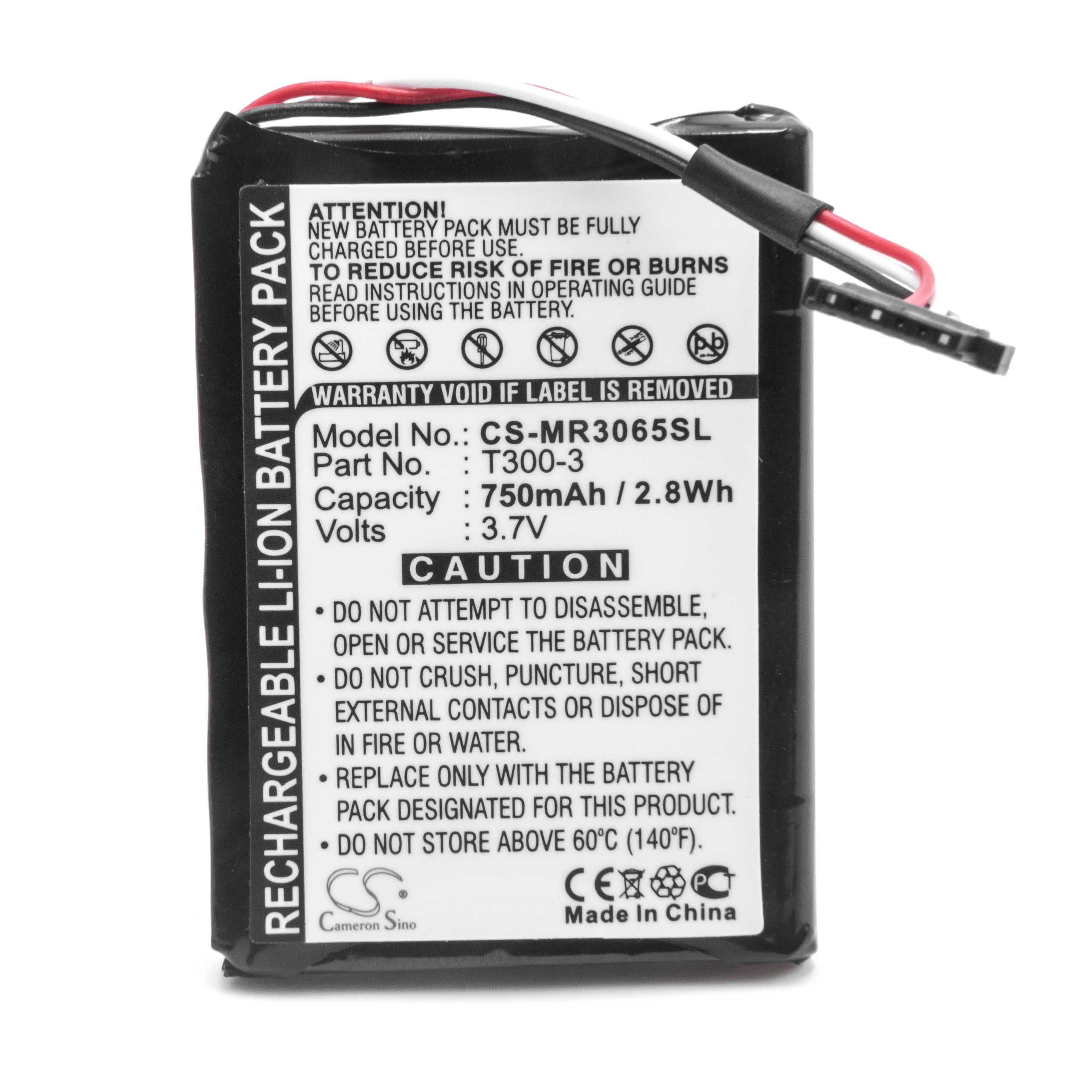 GPS Battery Replacement for Magellan T300-3 - 750mAh, 3.7V