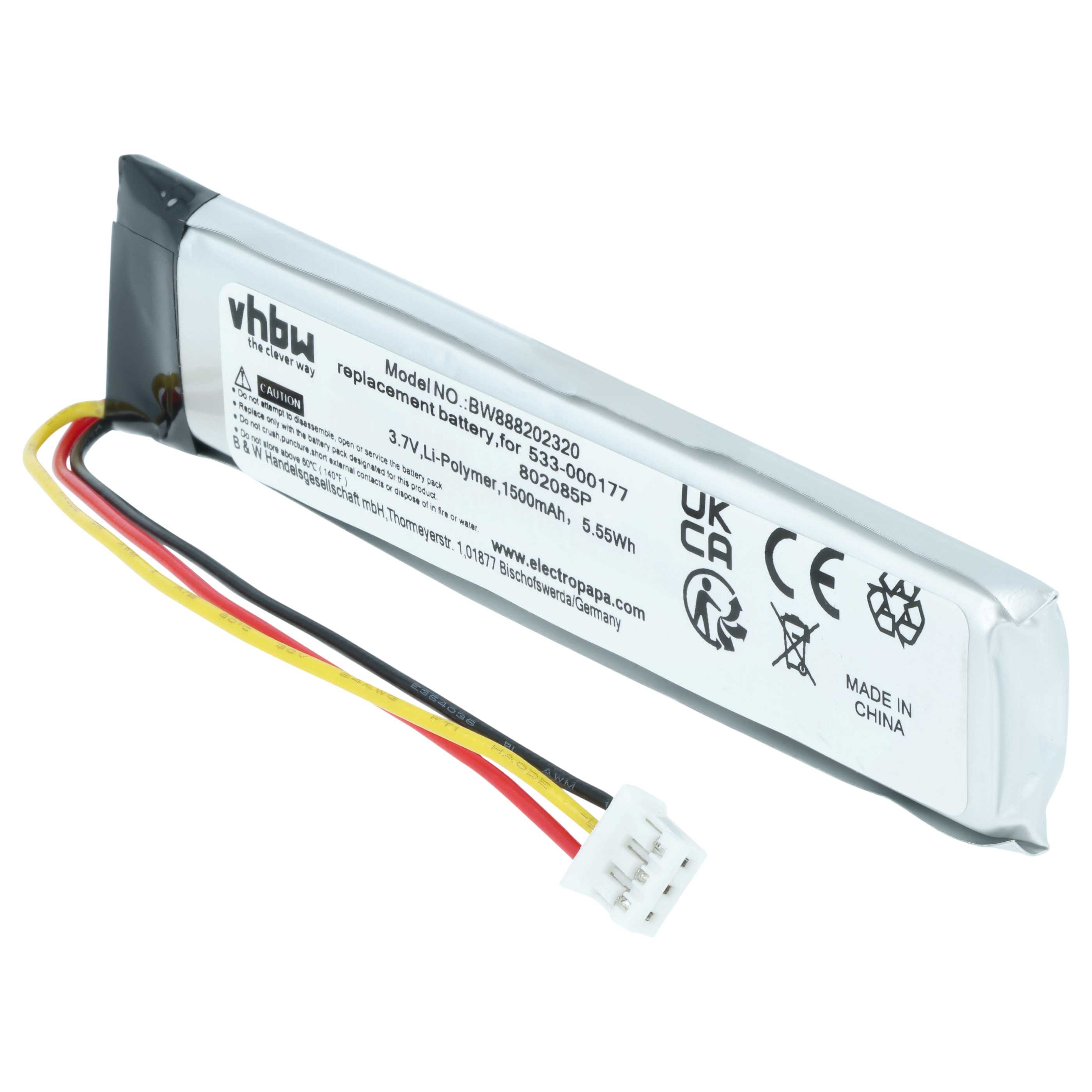 Tastatur-Akku als Ersatz für Logitech 533-000177 für Logitech - 1500mAh 3,7V Li-Polymer