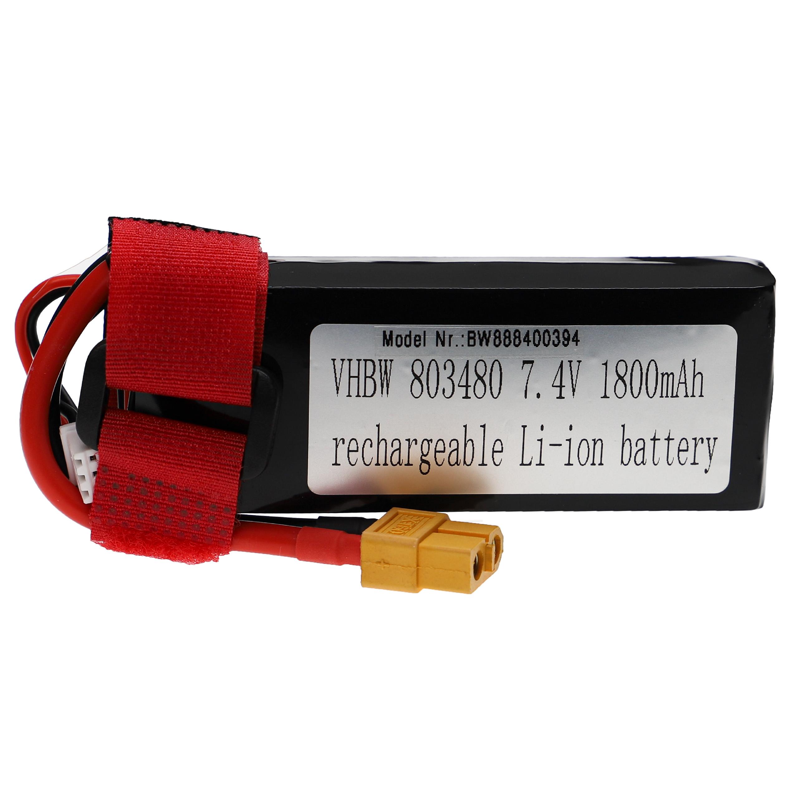 Batterie pour modèle radio-télécommandé - 1800mAh 7,4V Li-polymère, XT60