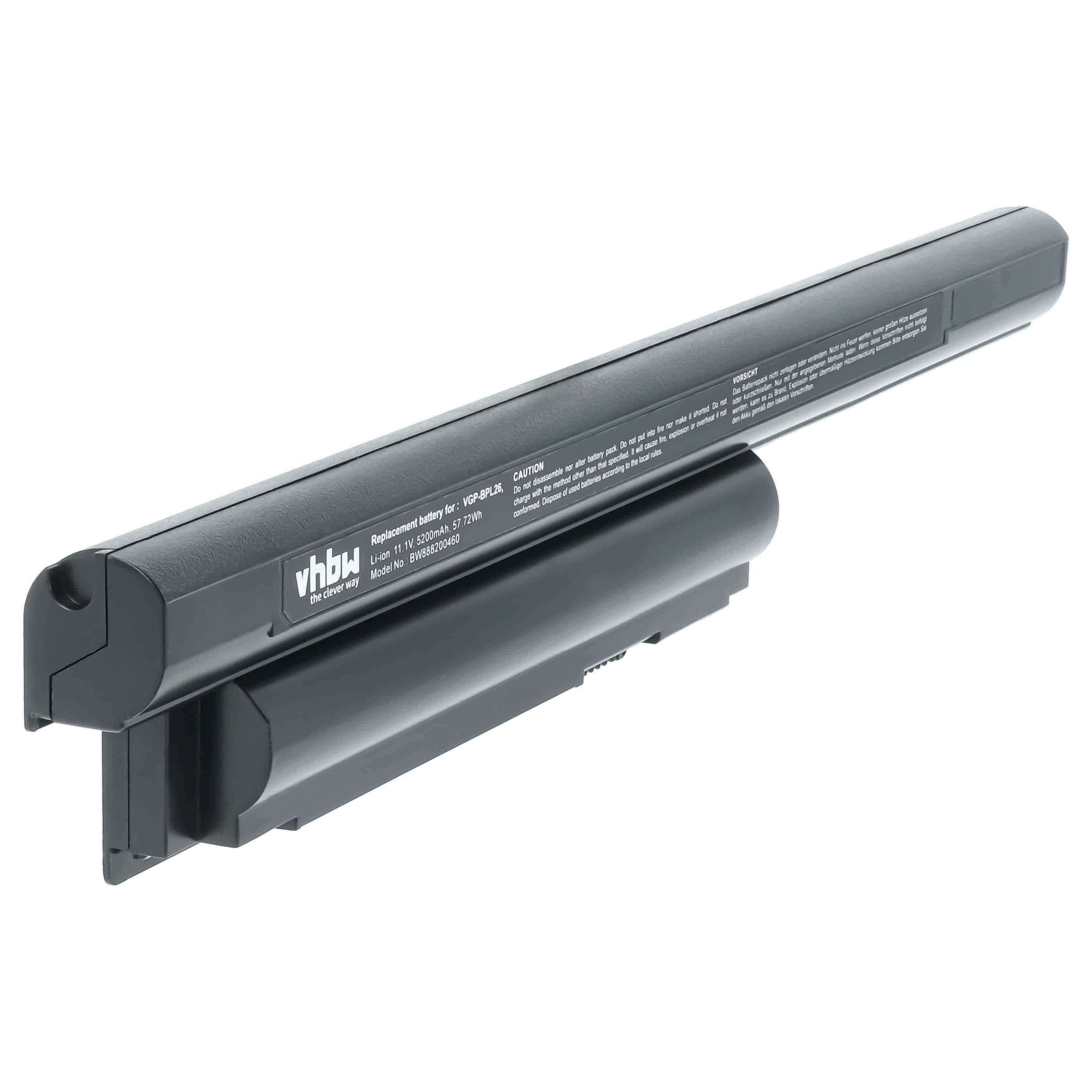 Akumulator do laptopa zamiennik Sony VGP-BPS26, VGP-BPS26A, VGP-BPL26 - 5200 mAh 11,1 V LiPo, czarny