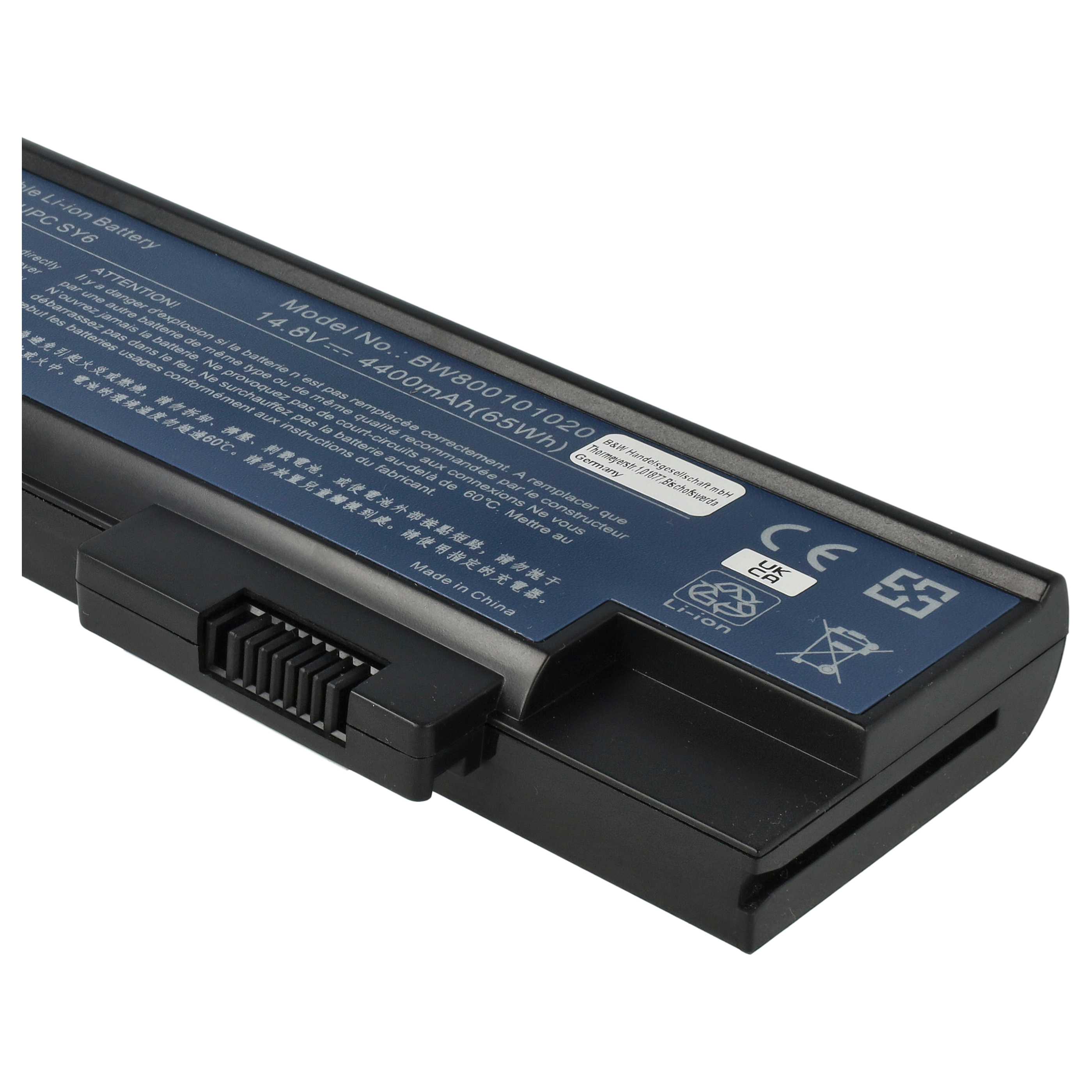 Akumulator do laptopa zamiennik Acer 4UR18650F-2-QC218, 3UR18650Y-2-QC236 - 4400 mAh 14,8 V Li-Ion, czarny