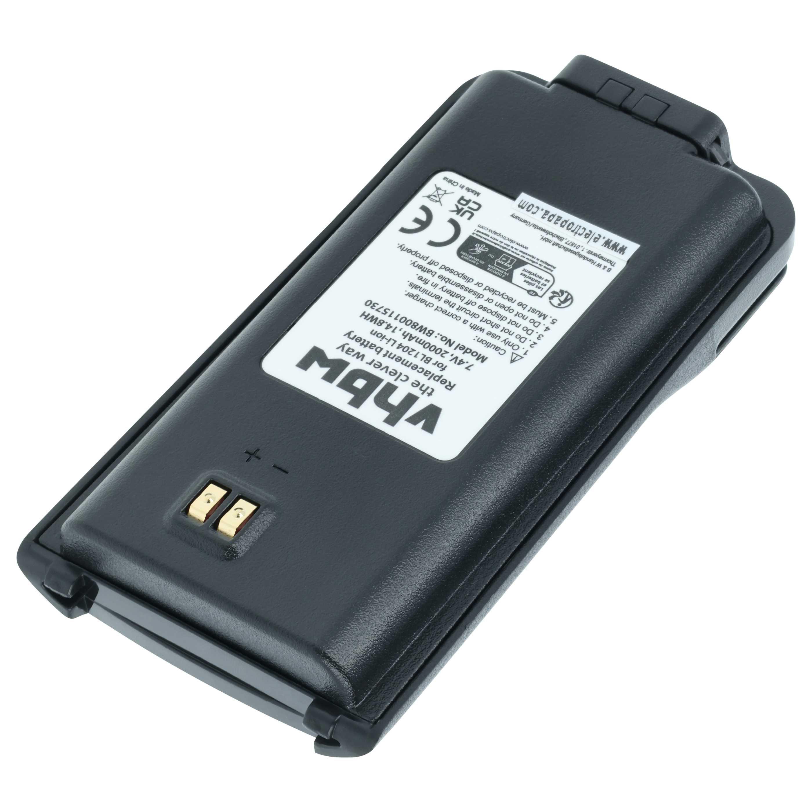 Radio 5x Battery replaces Hyt / Hytera BL2001, BL1204 - 2000 mAh 7.4 V Li-Ion