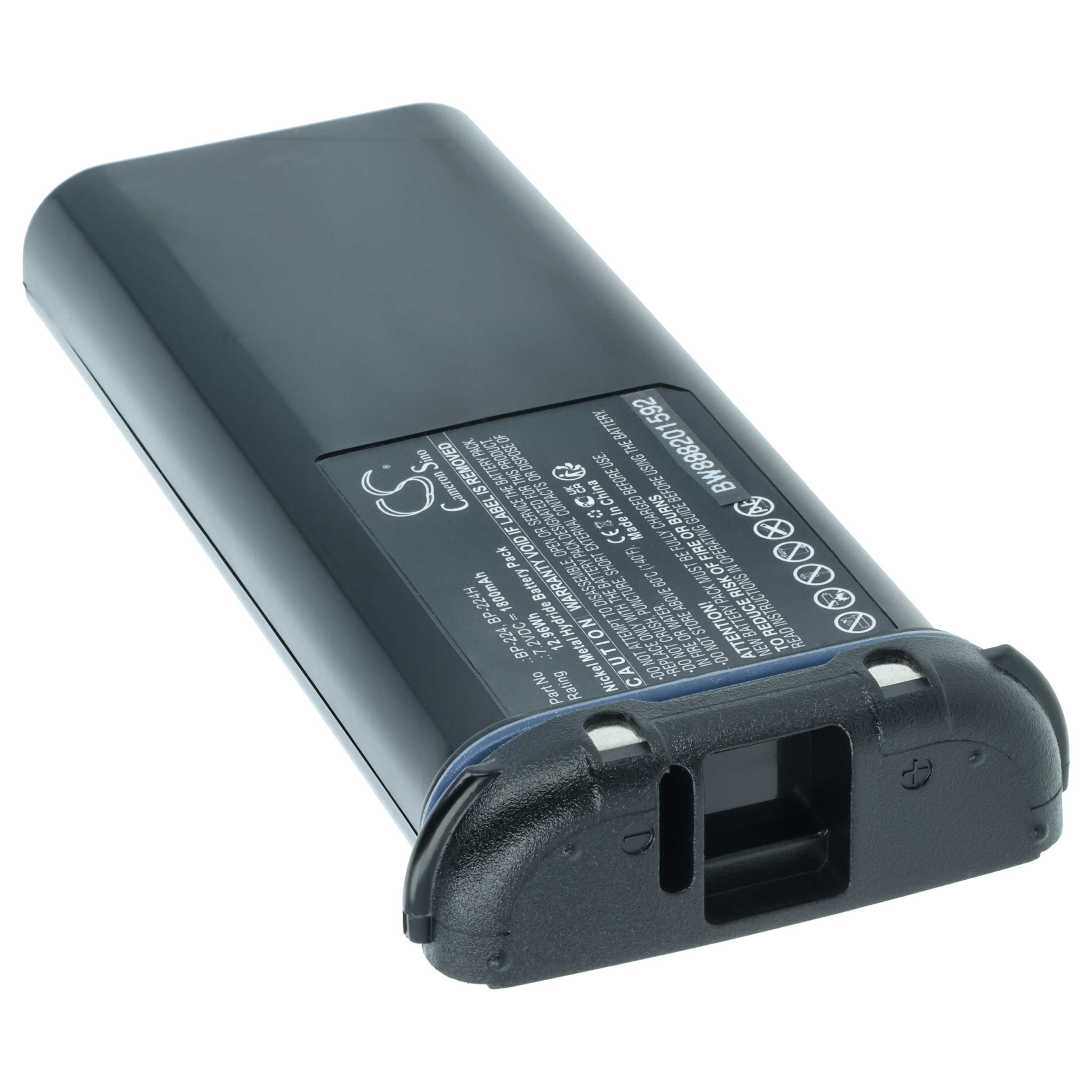 Radio Battery replaces Icom BP-224, BP-224H - 1800 mAh 7.2 V NiMH