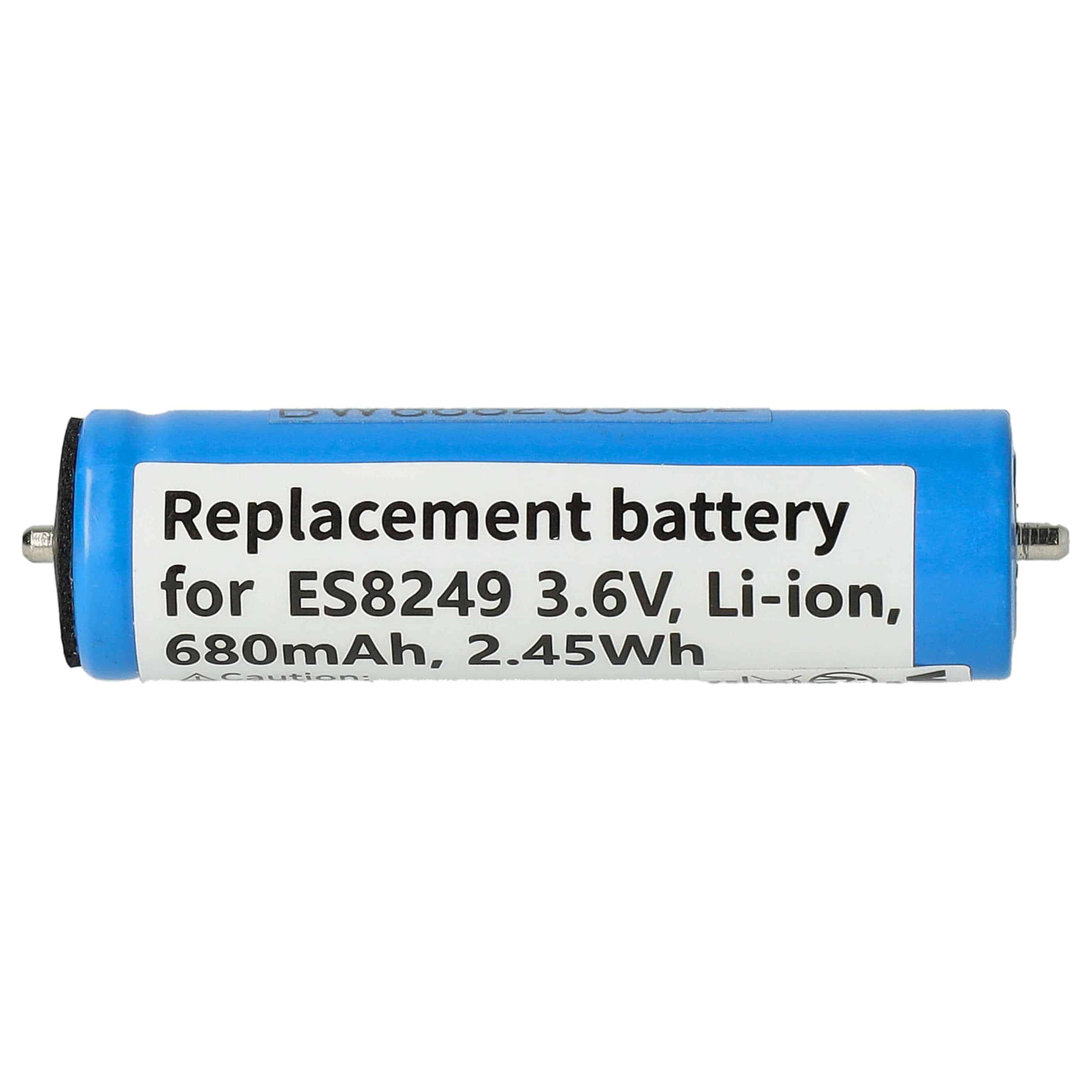 Batterie remplace Panasonic WES8163L2505, V9ZL2508, K0360-0570 pour rasoir électrique - 680mAh 3,6V Li-ion