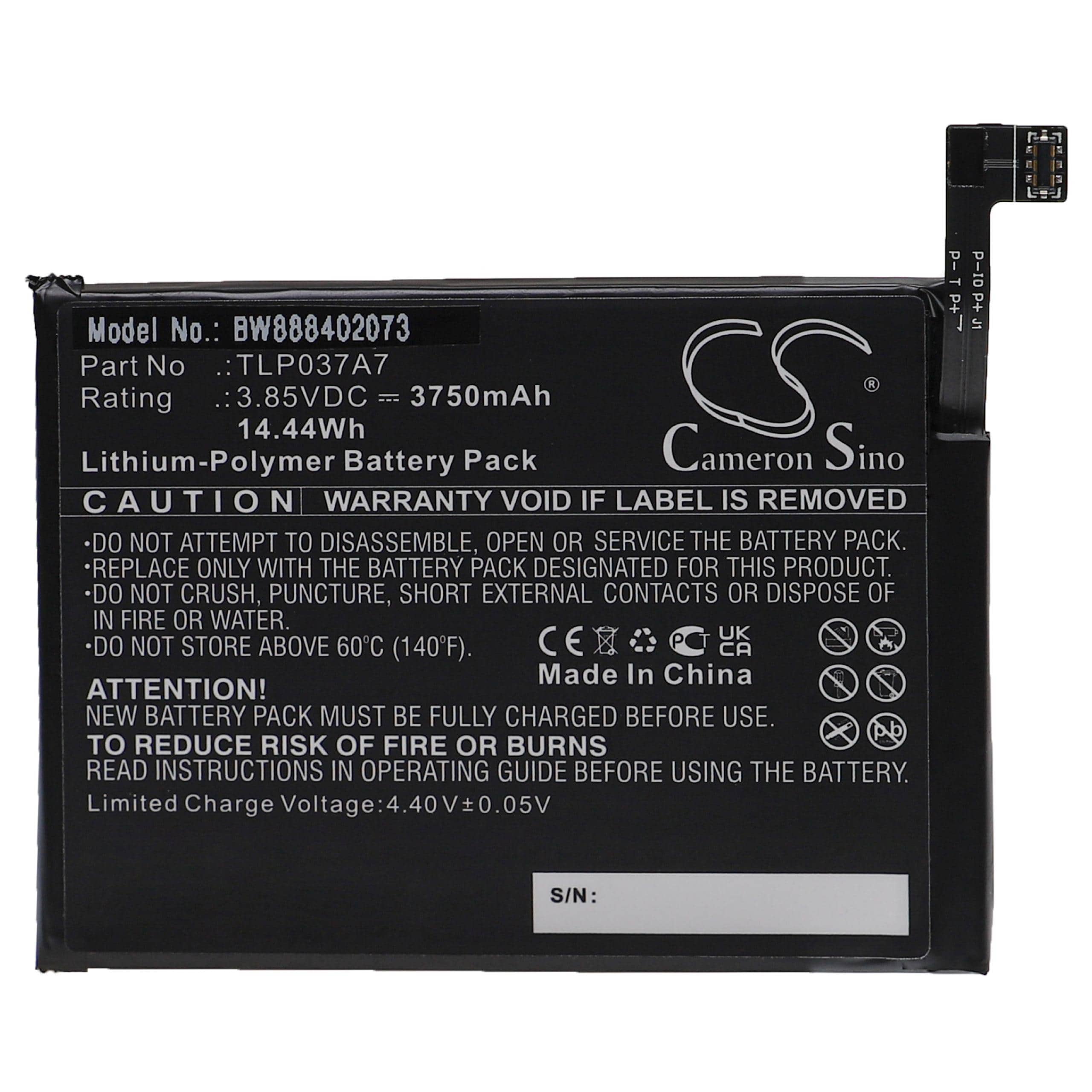 Akumulator do telefonu smartfona zamiennik Alcatel TLP037A7 - 3750 mAh 3,85 V LiPo