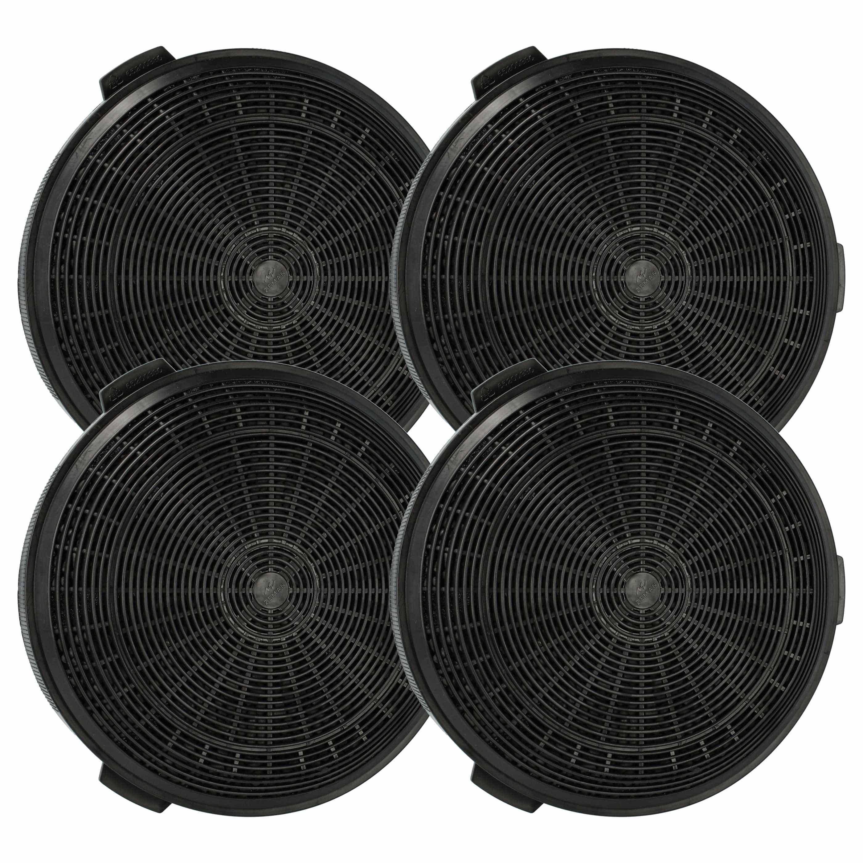 4x Filtres à charbon actif remplace Electrolux E251005 pour hotte Oranier