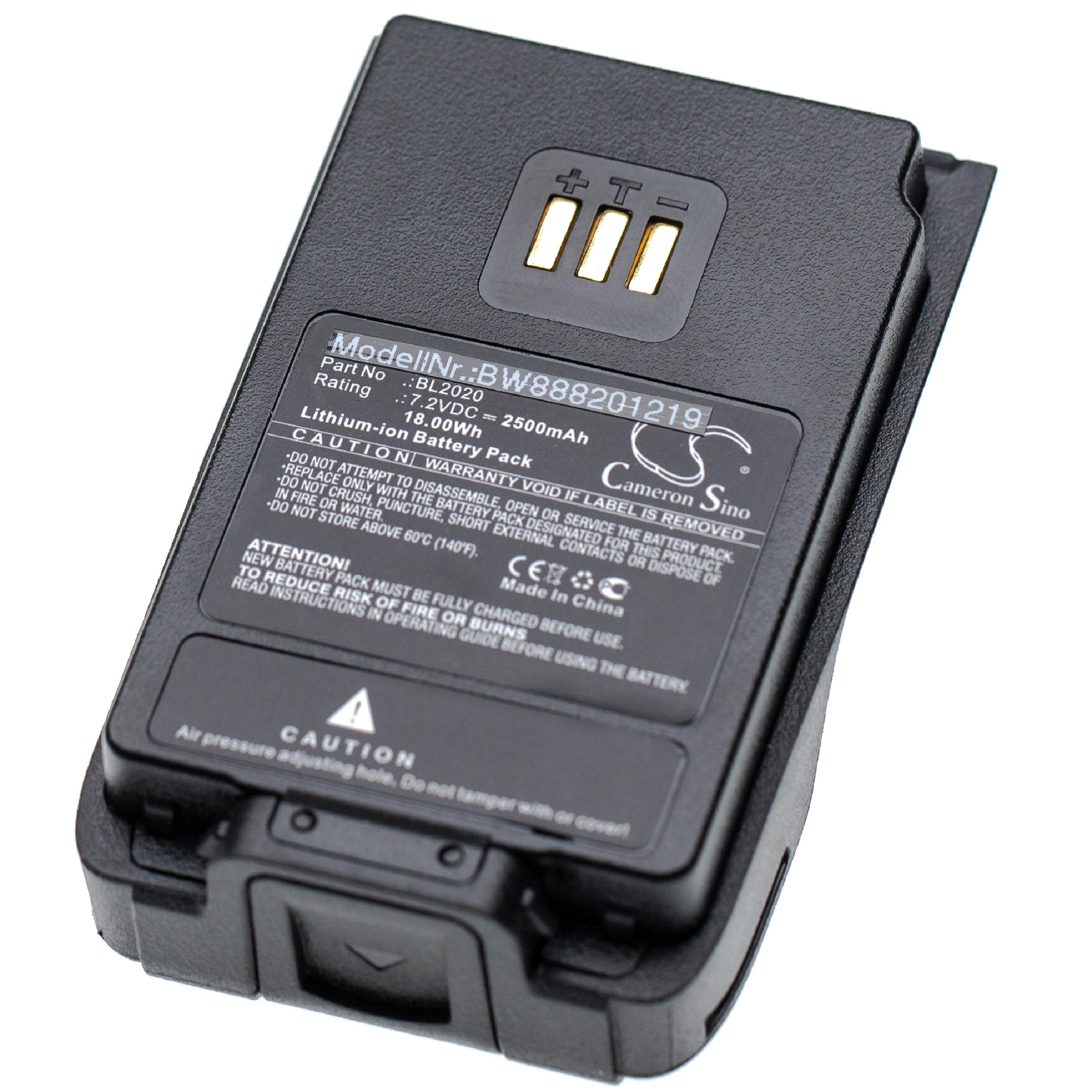 Batería reemplaza Hytera BL1502, BL2010, BL1504 para radio, walkie-talkie Hytera - 2500 mAh 7,2 V Li-Ion