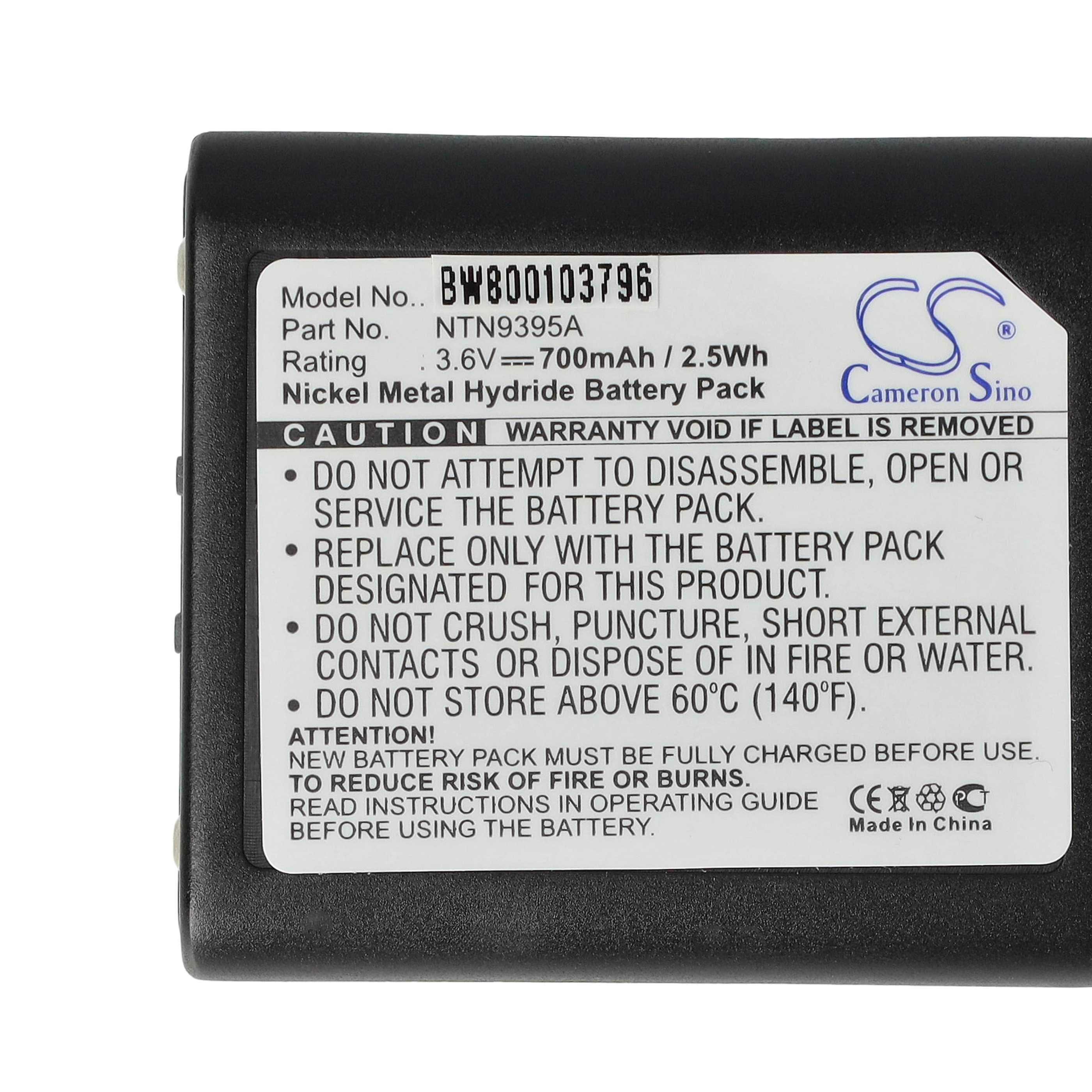 Radio 10x Battery replaces Motorola 1532, 56315, AP-4002H, 56318, AP-4002, 4002A, 53615 - 700 mAh 3.6 V NiMH