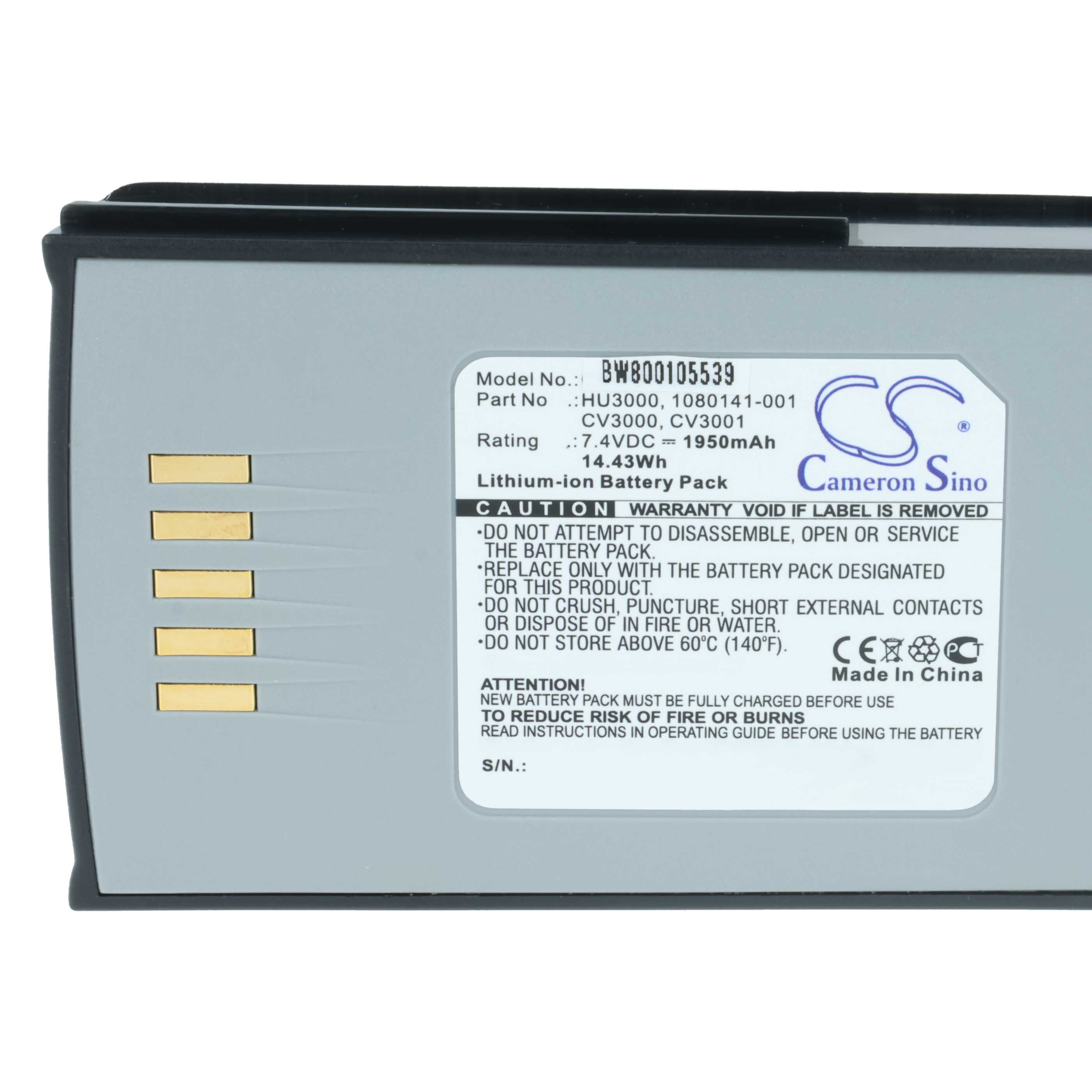 5x Batteries remplace Psion Teklogix 1030070 pour scanner de code-barre Psion Teklogix - 1950mAh 7,4V
