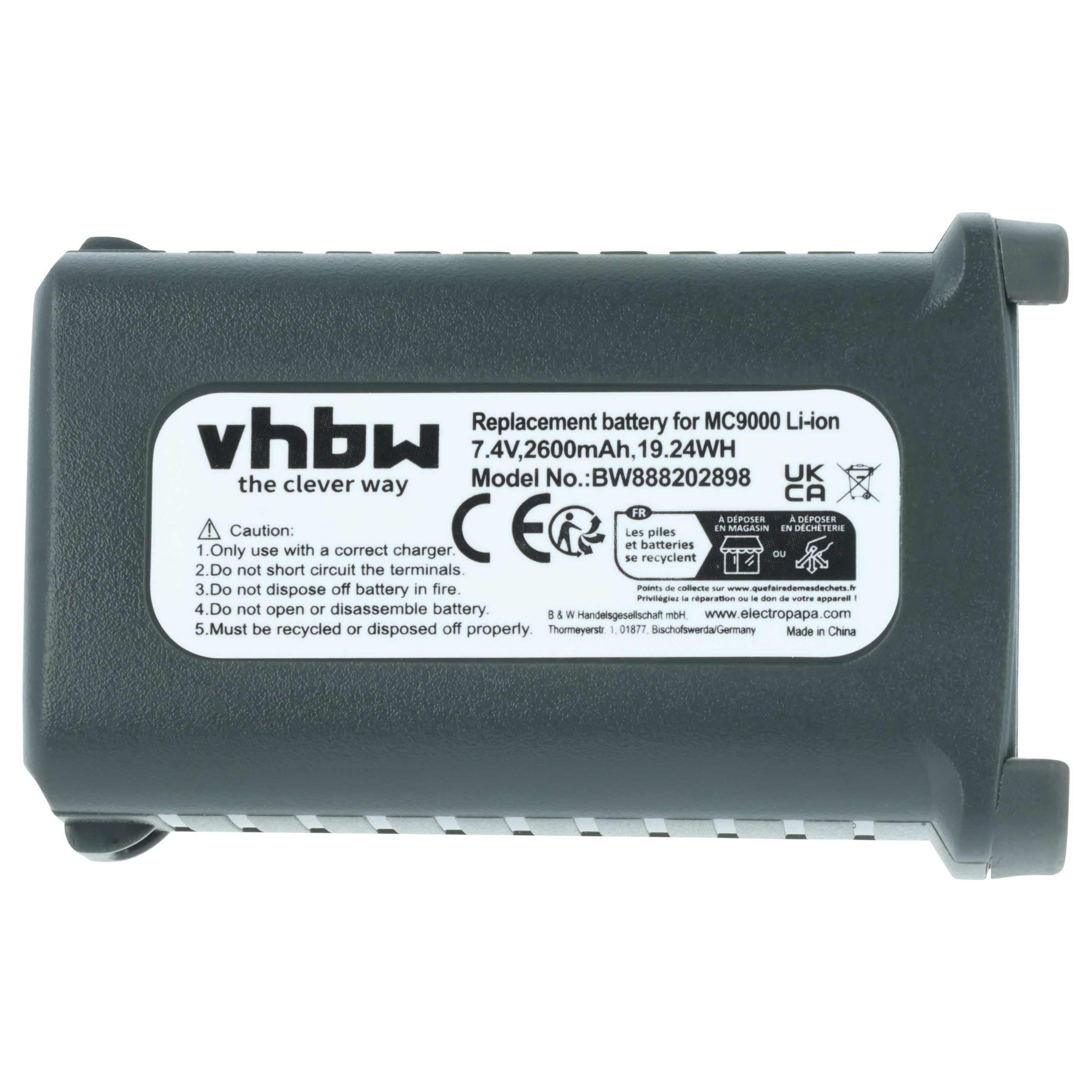 Batteria per computer portatile scanner sostituisce Symbol 21-65587-01, 21-61261-01 - 2600mAh 7,4V Li-Ion