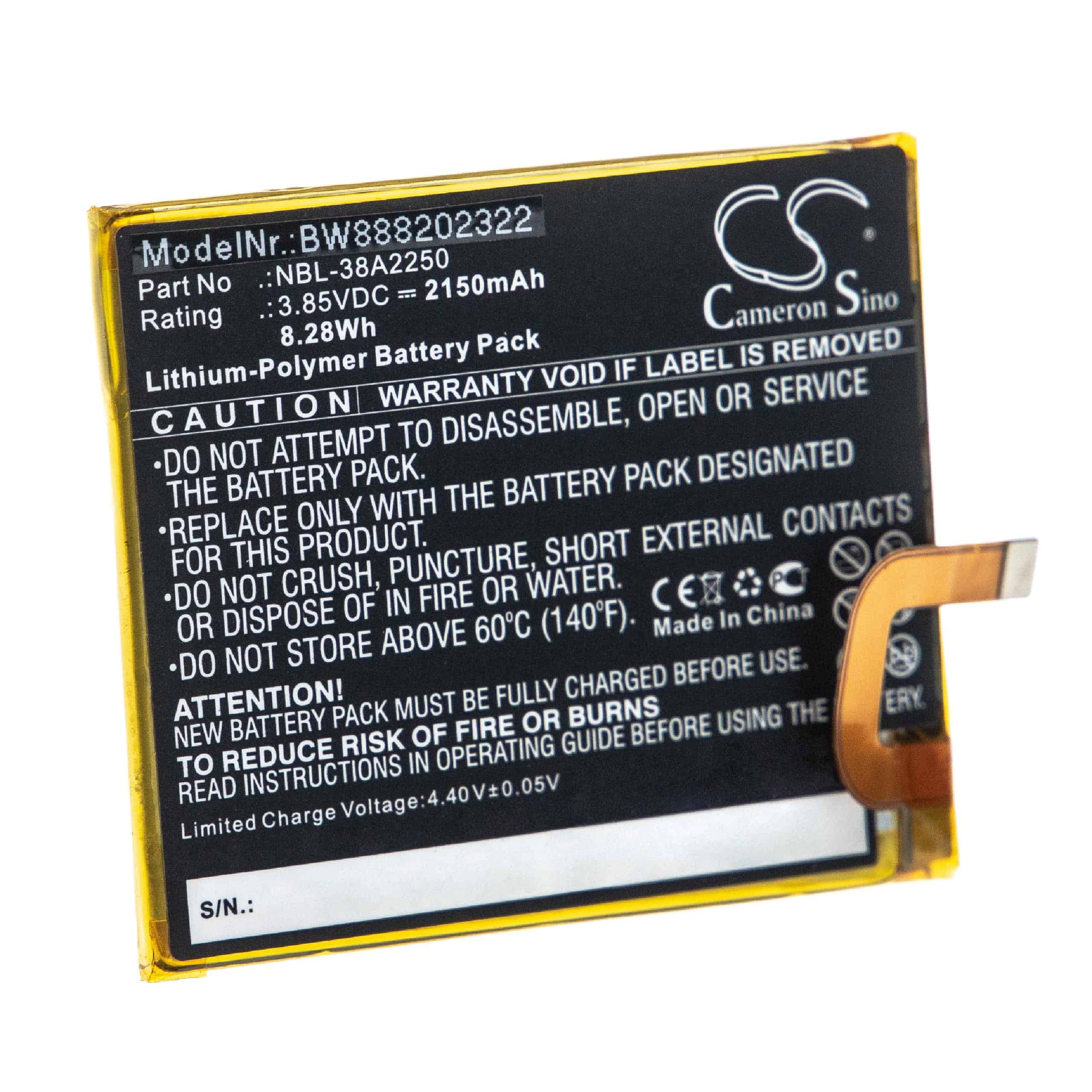 Batterie remplace Neffos / TP-Link NBL-38A2250 pour téléphone portable - 2150mAh, 3,85V, Li-polymère