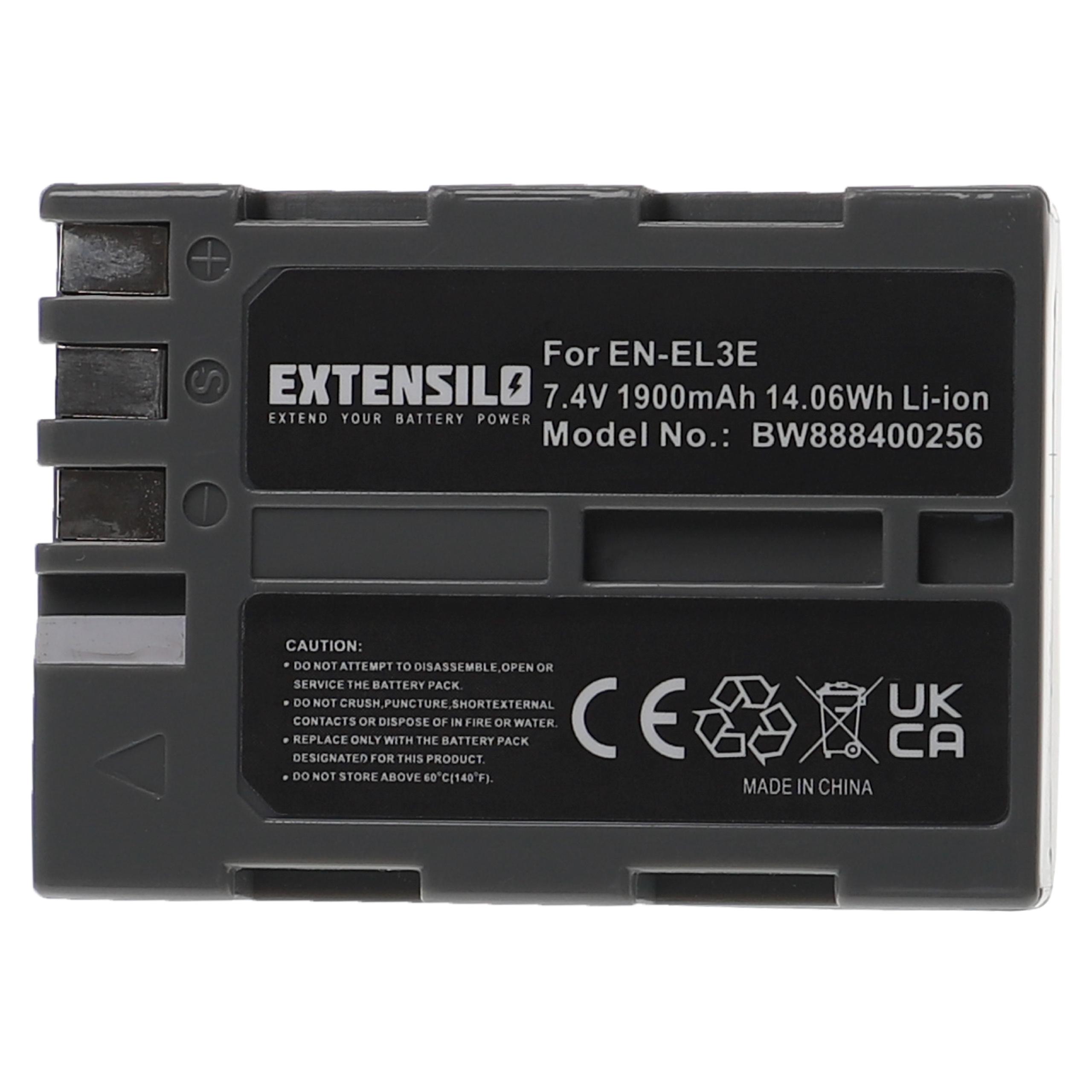 Battery Replacement for Nikon EN-EL3e - 1900mAh, 7.4V, Li-Ion