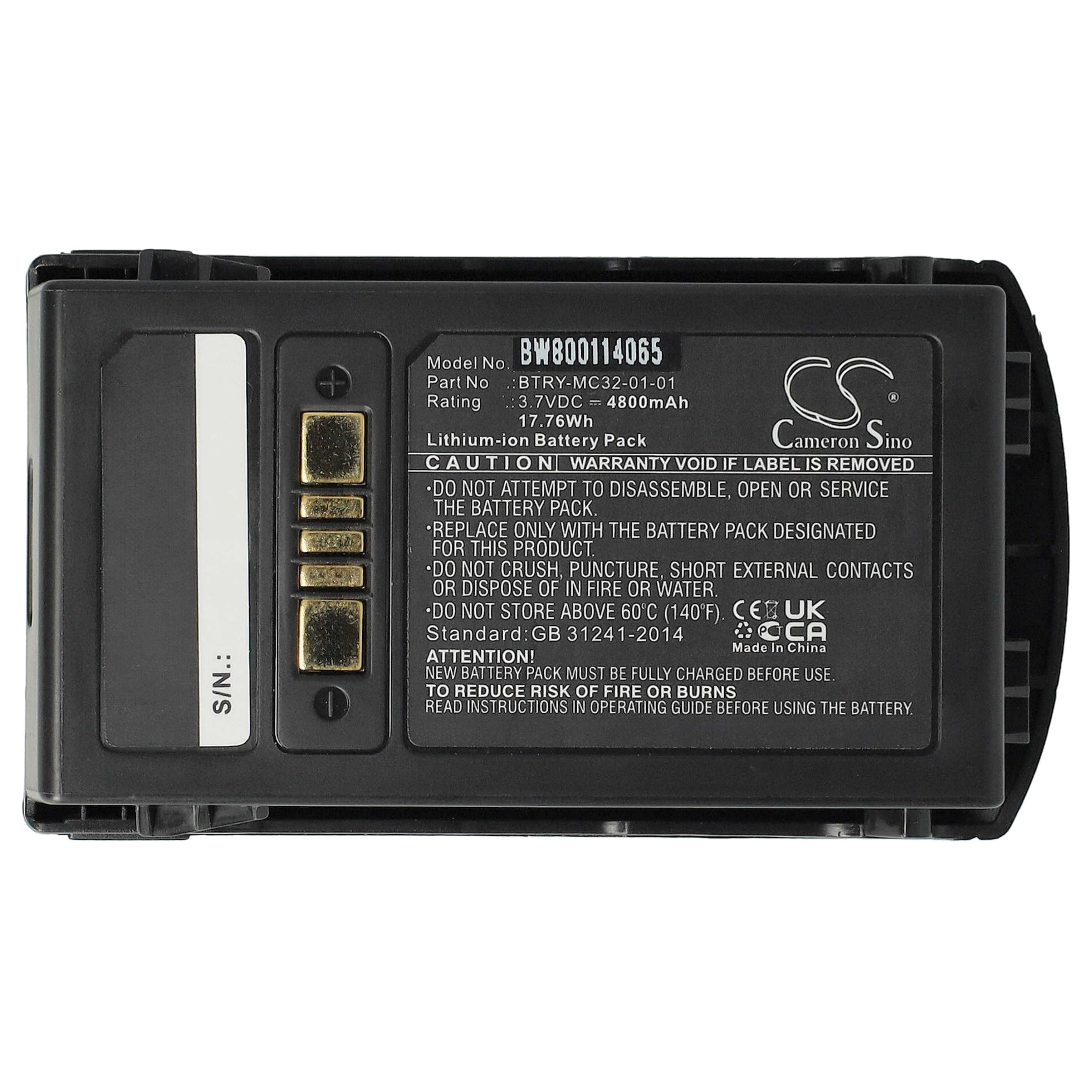 5x Batteria sostituisce Motorola 82-000012-01, BT-000375 per barcode scanner Motorola - 4800mAh 3,7V Li-Ion