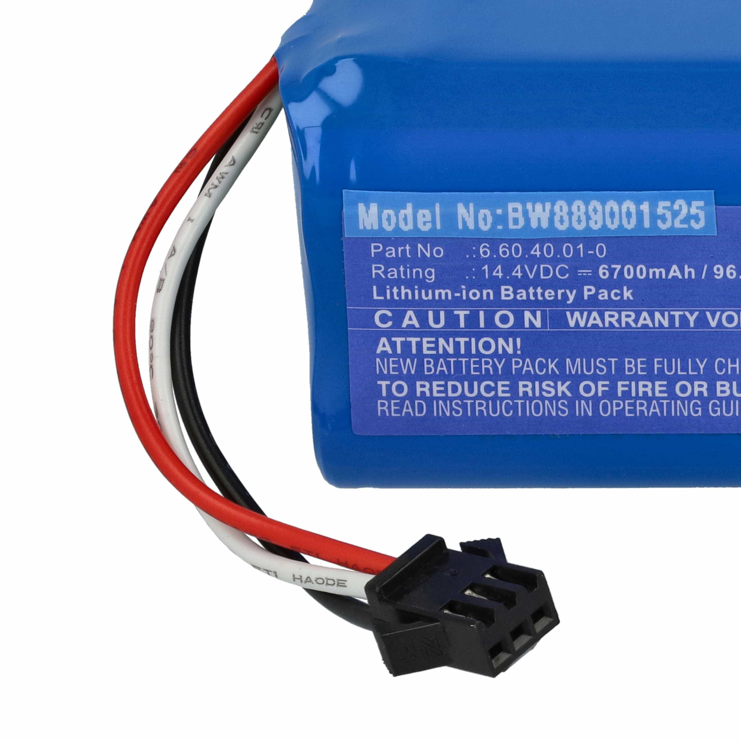 Battery replaces BLAUPUNKT 6.60.40.01-0 for Blaupunkt etc. 6700mAh, 14.4V, Li-Ion