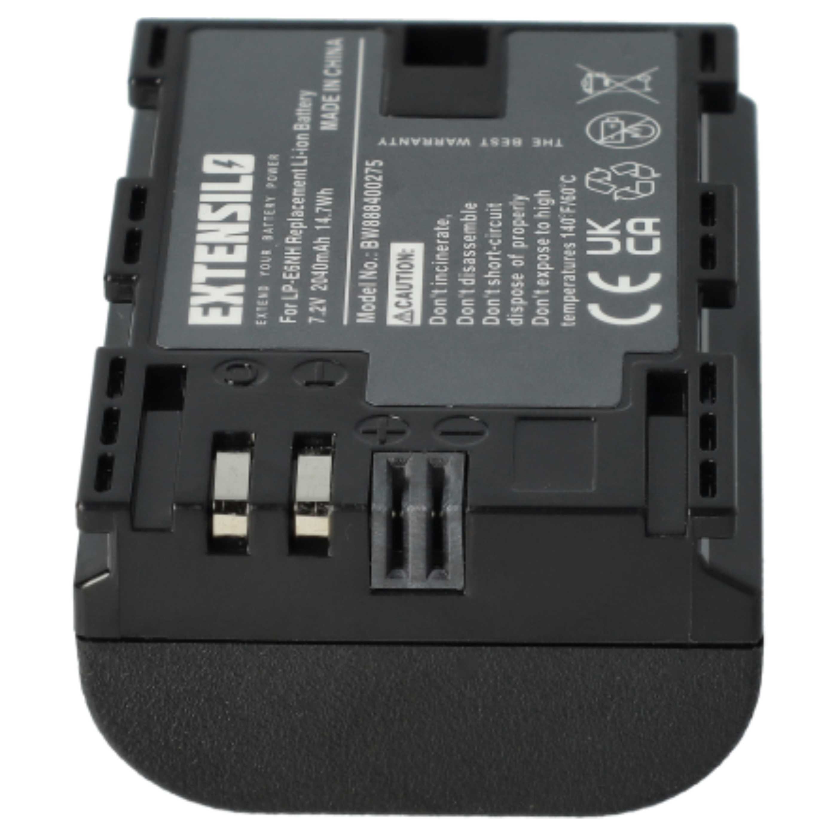 3x Battery replaces Canon LP-E6, LP-E6NH - 2040mAh, 7.2V, Li-Ion