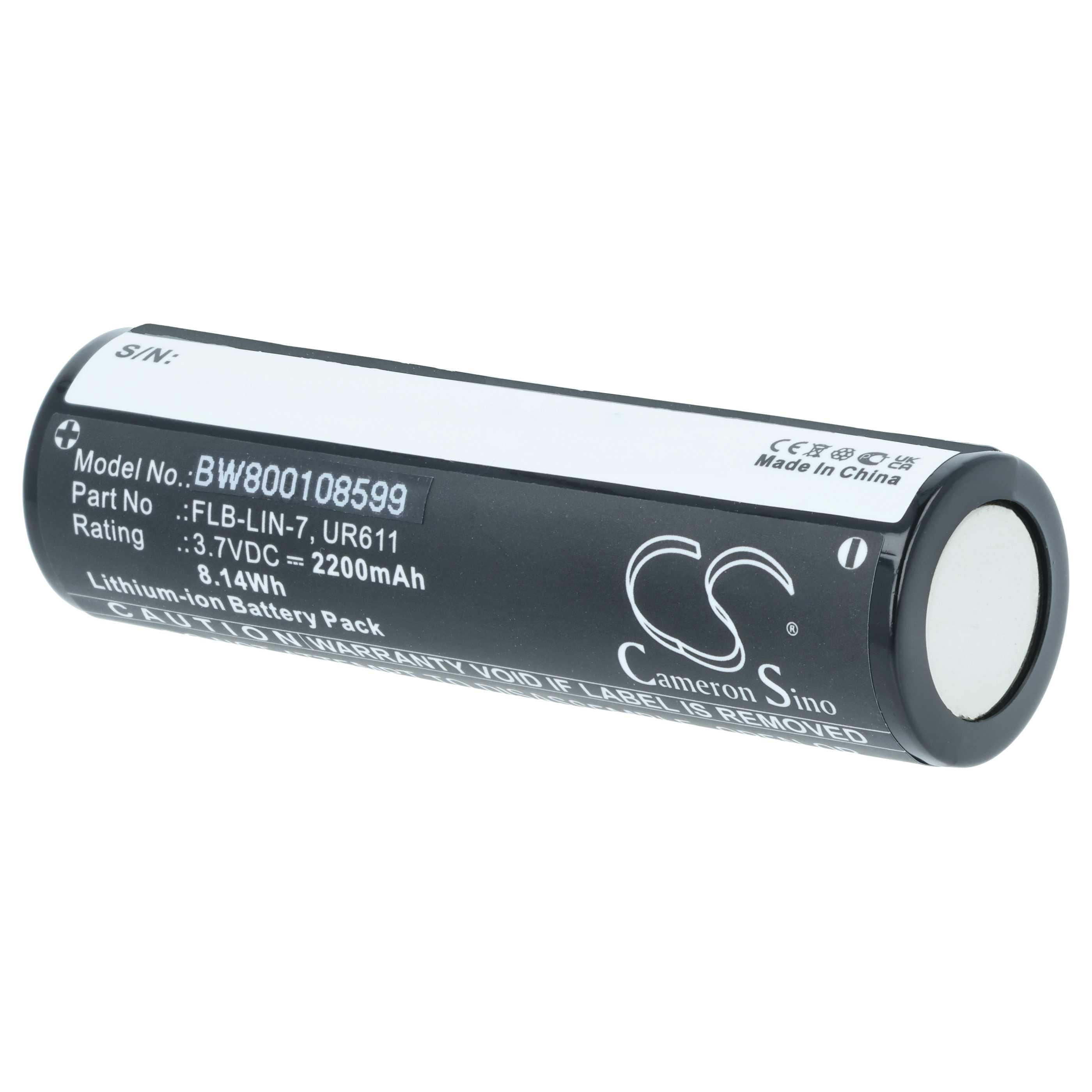 Torch - Battery replaces Inova FLB-LIN-7, UR611 - 2200 mAh 3.7 V Li-Ion