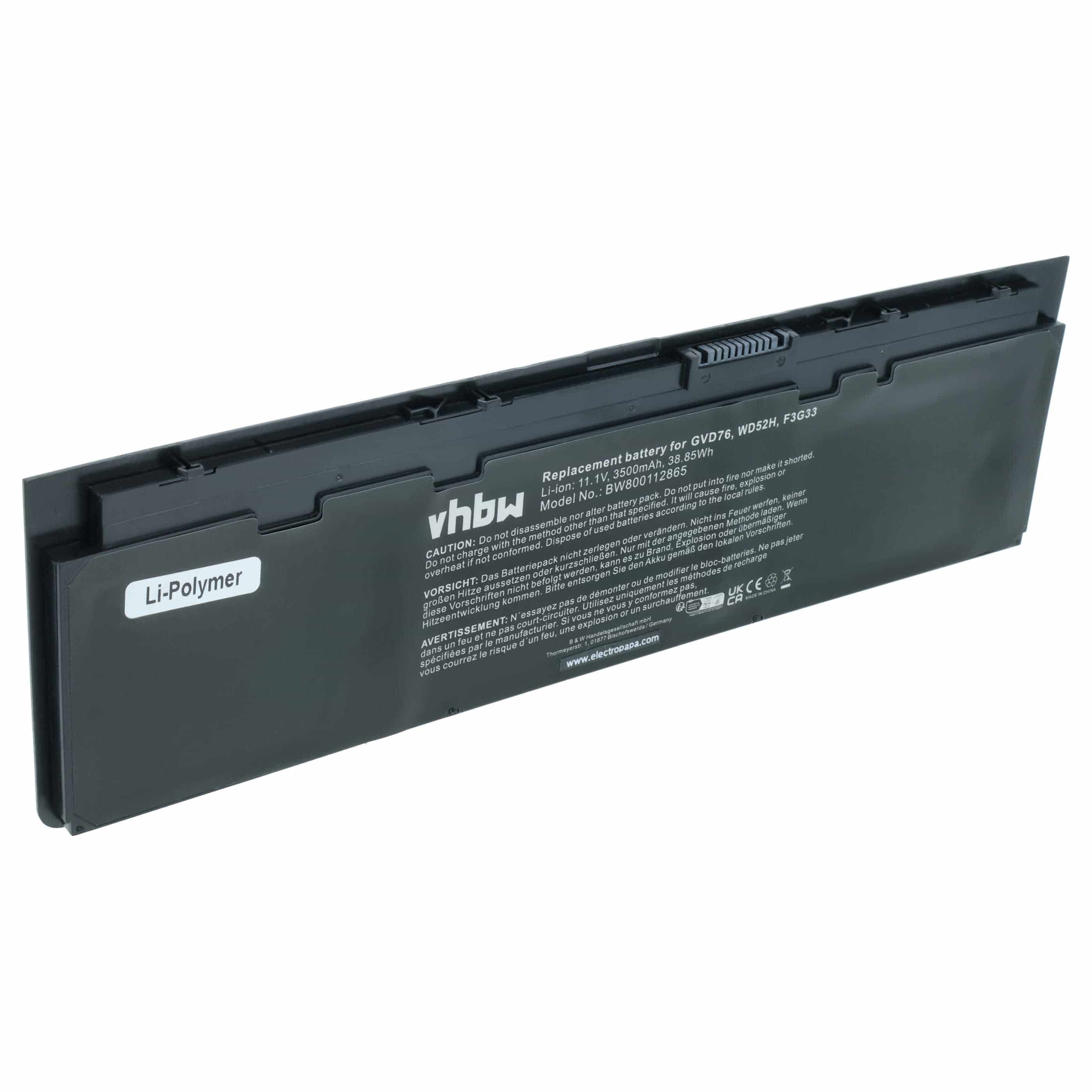 Akumulator do laptopa zamiennik Dell 0W57CV, 9C26T, 451-BBFW, GVD76, 451-BBFX - 3500 mAh 11,1 V Li-Ion, czarny