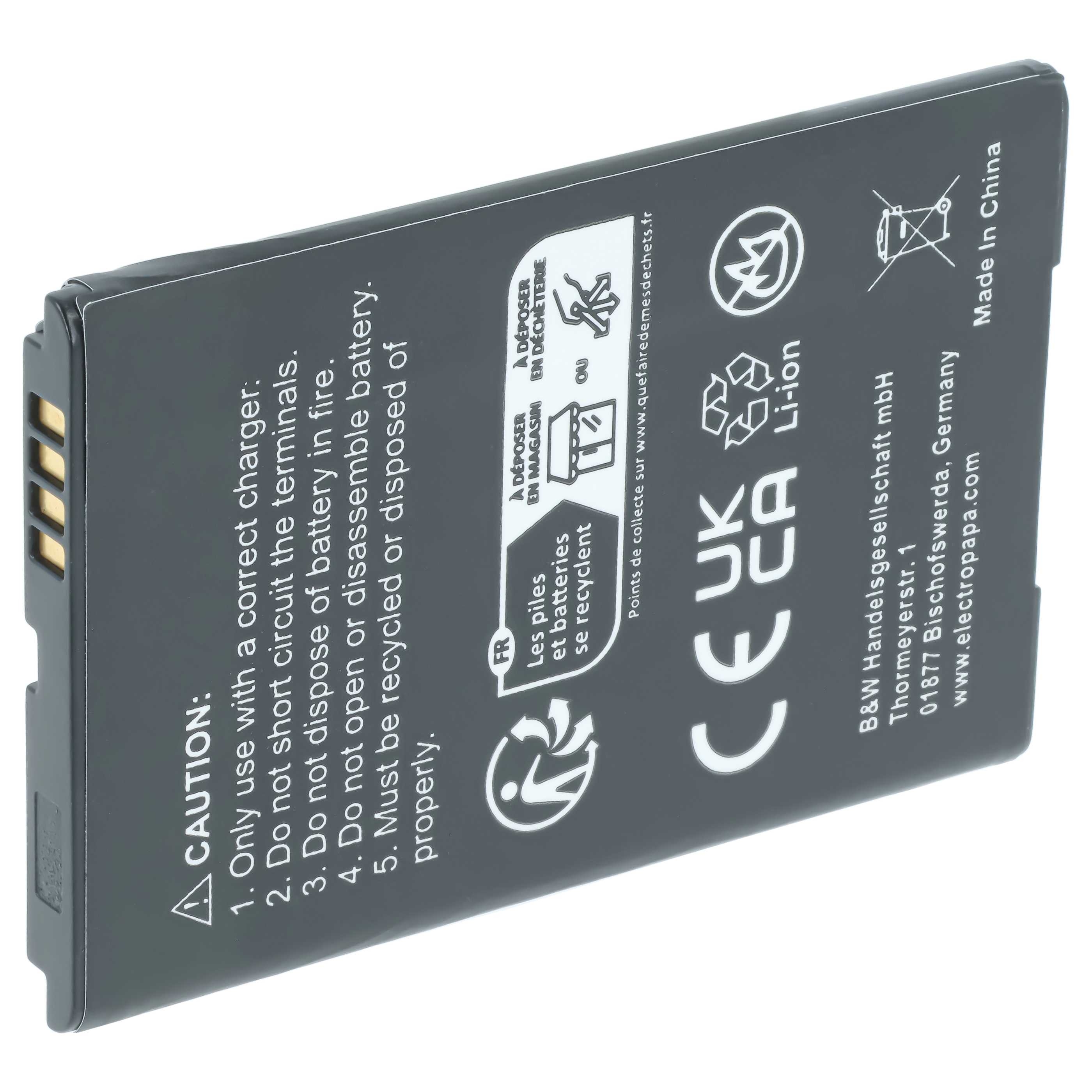 Akku als Ersatz für BlackBerry BAT-14392-001, M-S1, ACC14392-001 für Blackberry - 1500mAh 3,7V Li-Ion