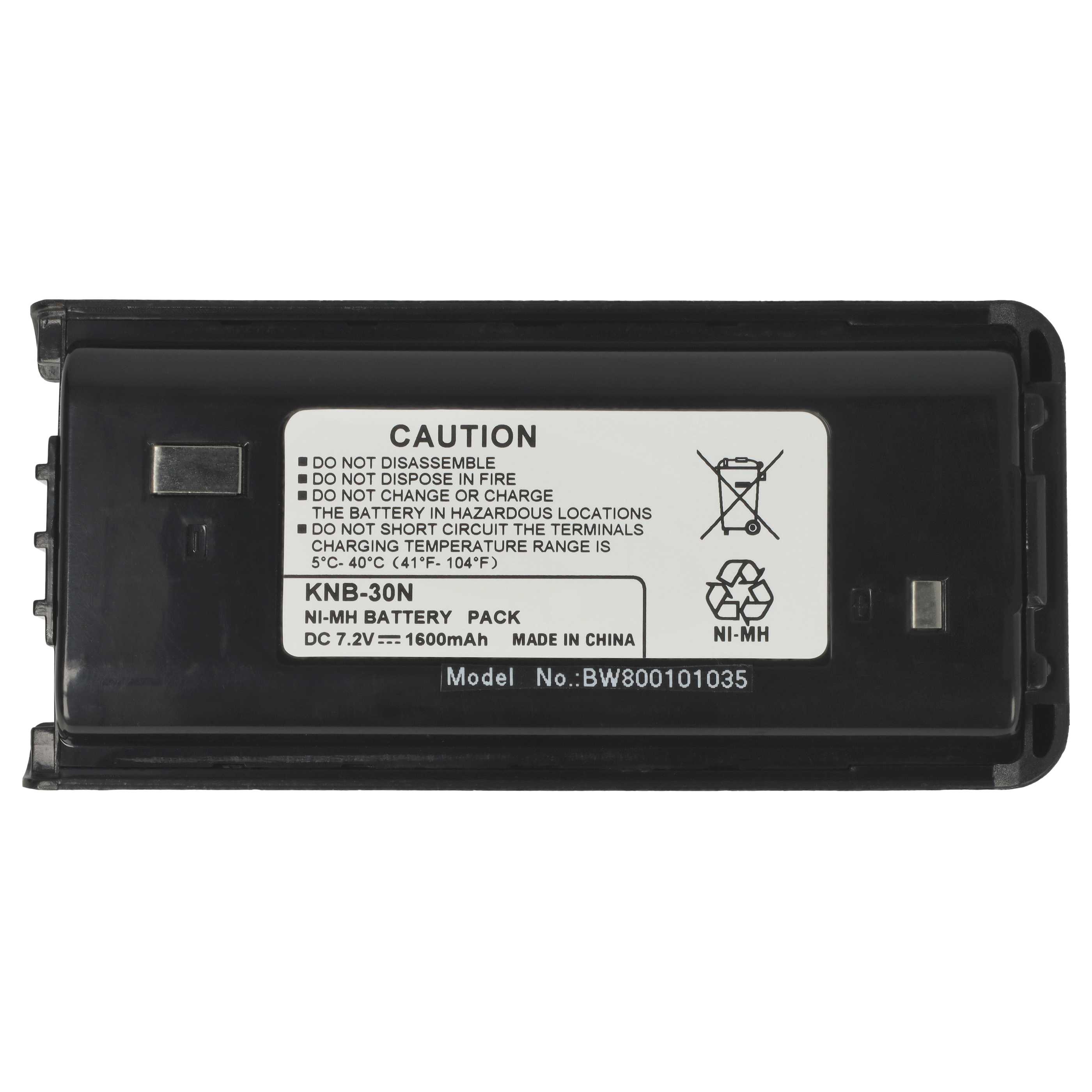 Radio Battery Replacement for Kenwood KNB-29, BPKNB45LI, BPKNB29MHXT-1, BPKNB29MH - 1600 mAh 7.2 V NiMH