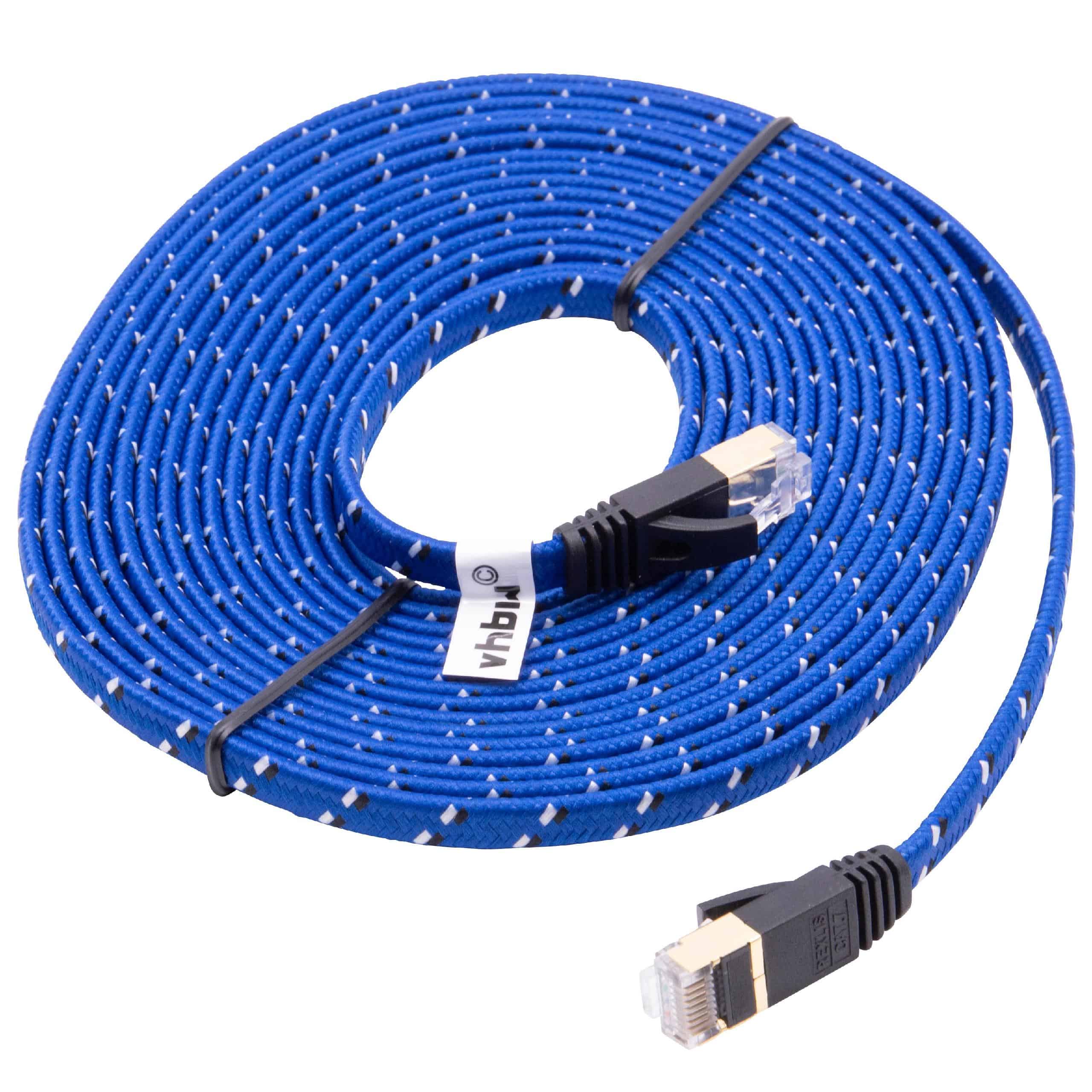 Câble de réseau câble LAN Cat7 5m bleu câble plat