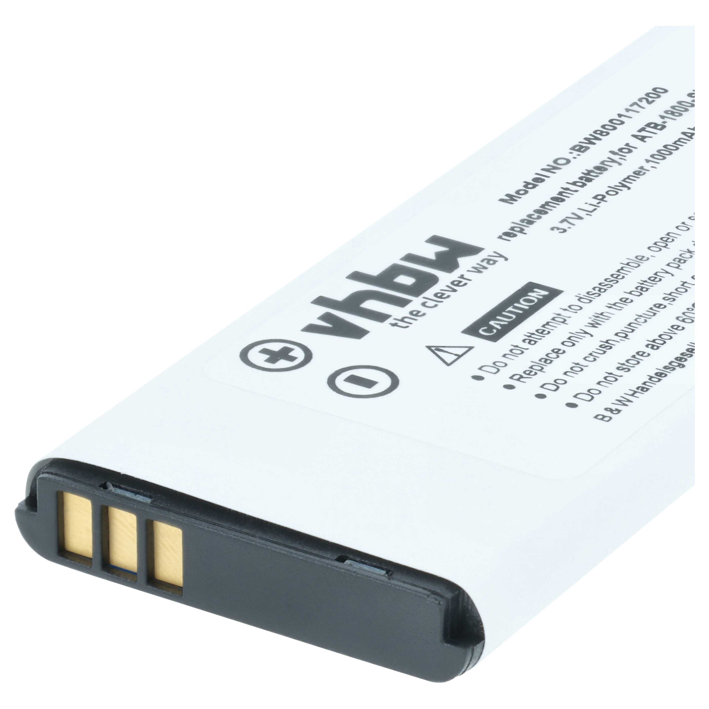 Batteria per telecomando remote controller sostituisce RTI ATB-1800-SY5530 - 1000mAh 3,7V Li-Poly