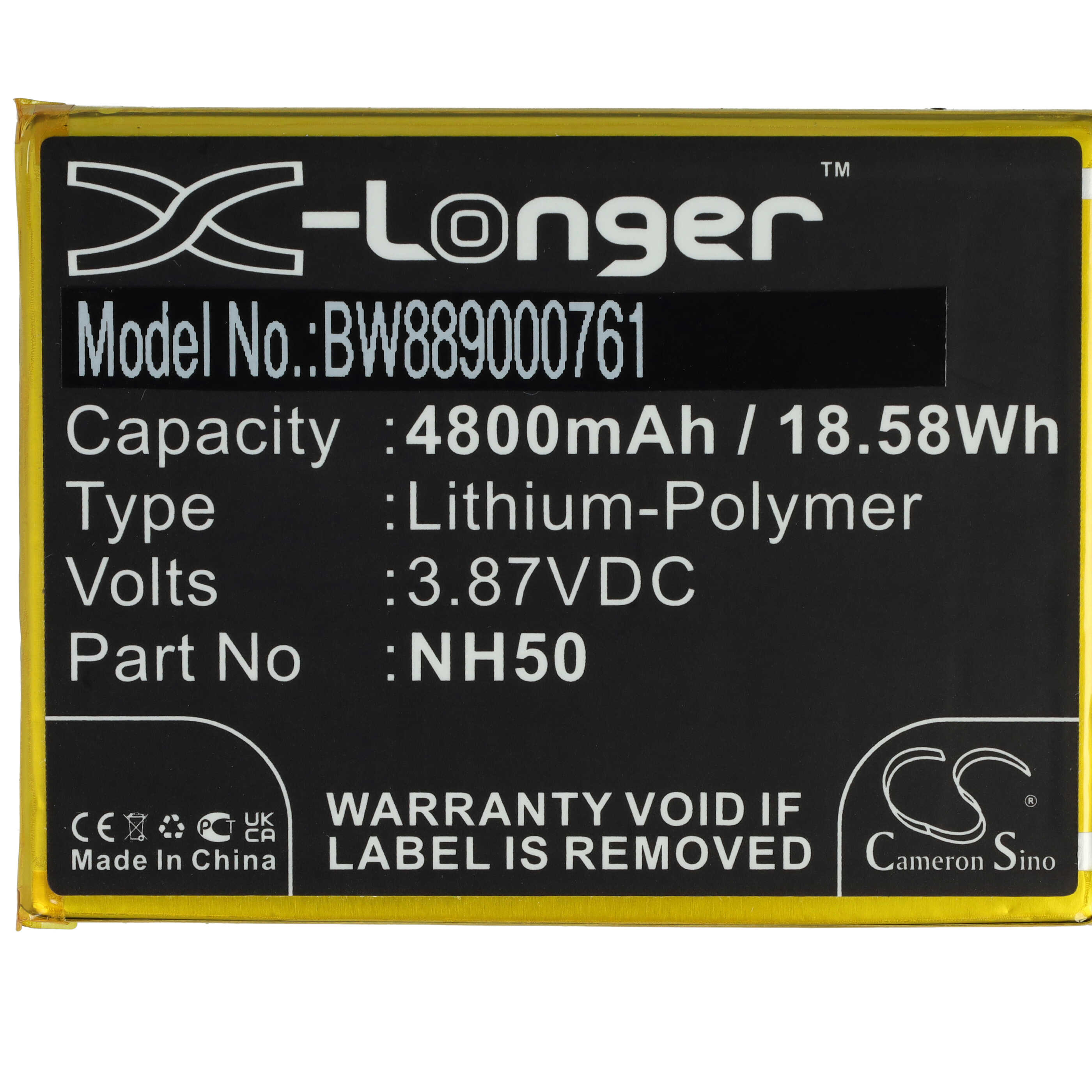 Mobile Phone Battery Replacement for Motorola NH50, SB18D45495 - 4800mAh 3.87V Li-polymer