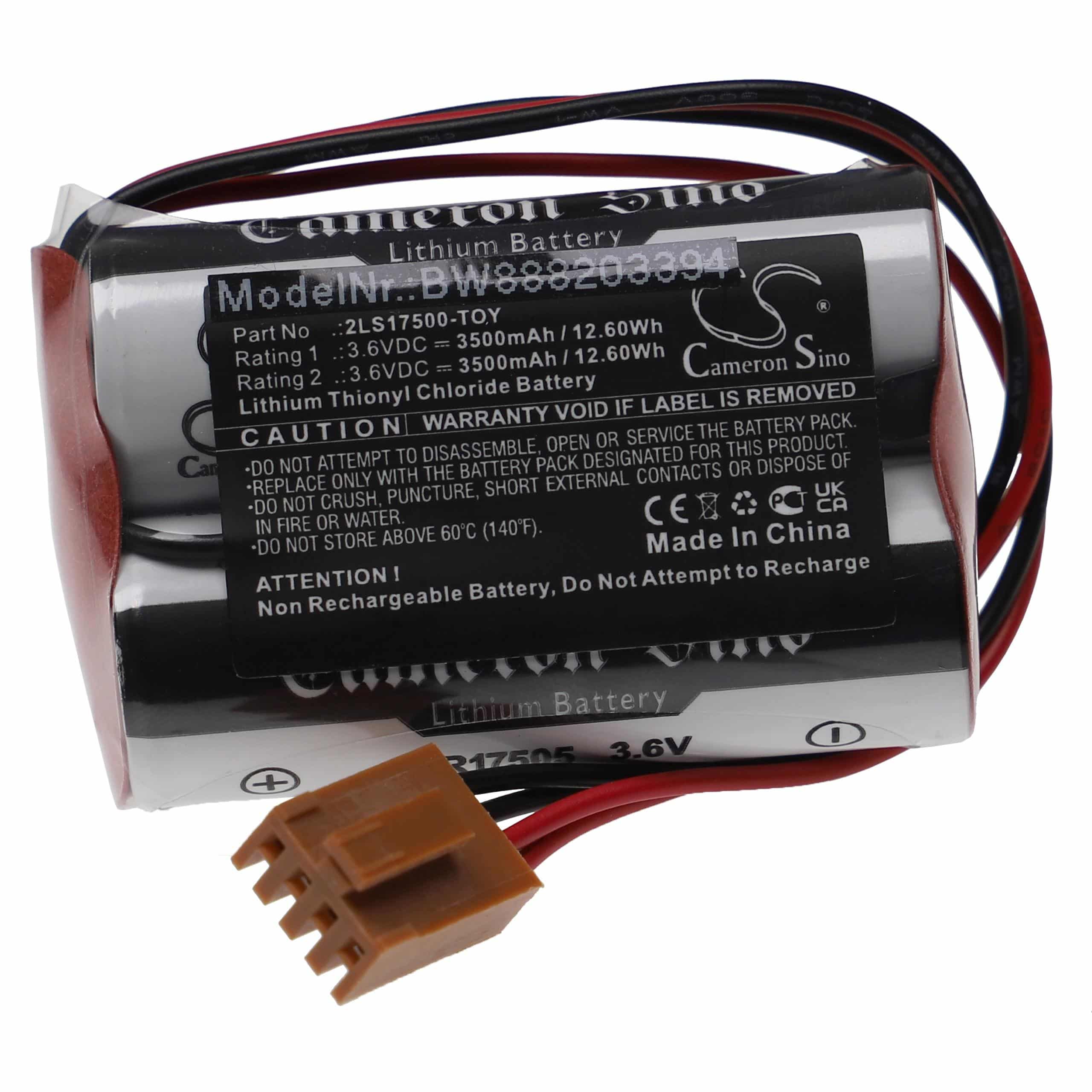 PLC Programmable Logic Controller-Batterie passend für Yaskawa 2LS17500-TOY, K-24 ER17/50 - 3500mAh 3,6V Li-SO