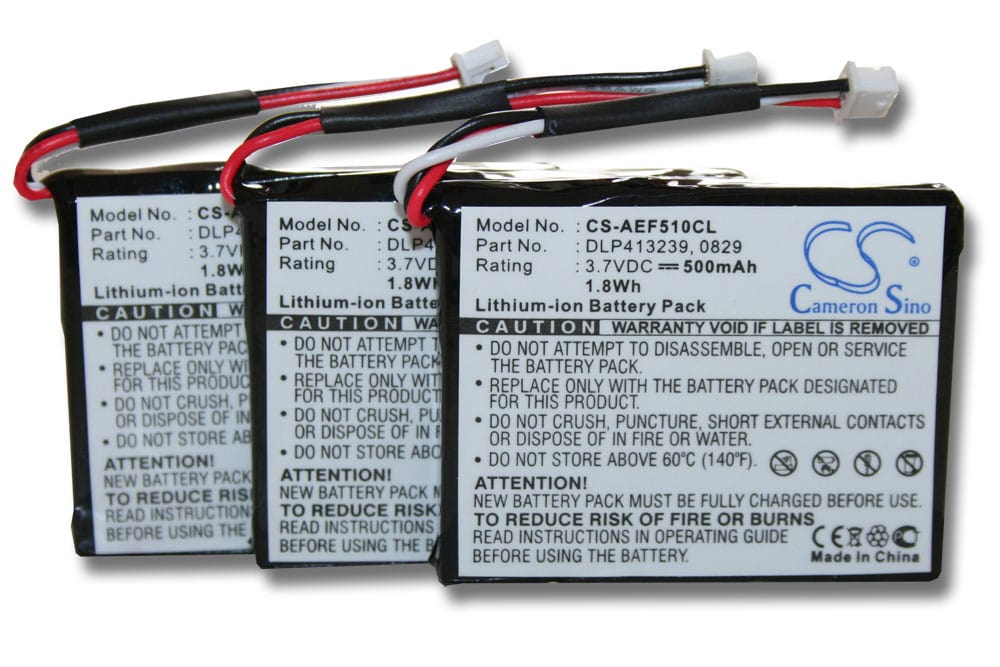 3x Batteries remplace AEG DLP413239, 0829 pour téléphone AEG - 500mAh 3,7V Li-ion