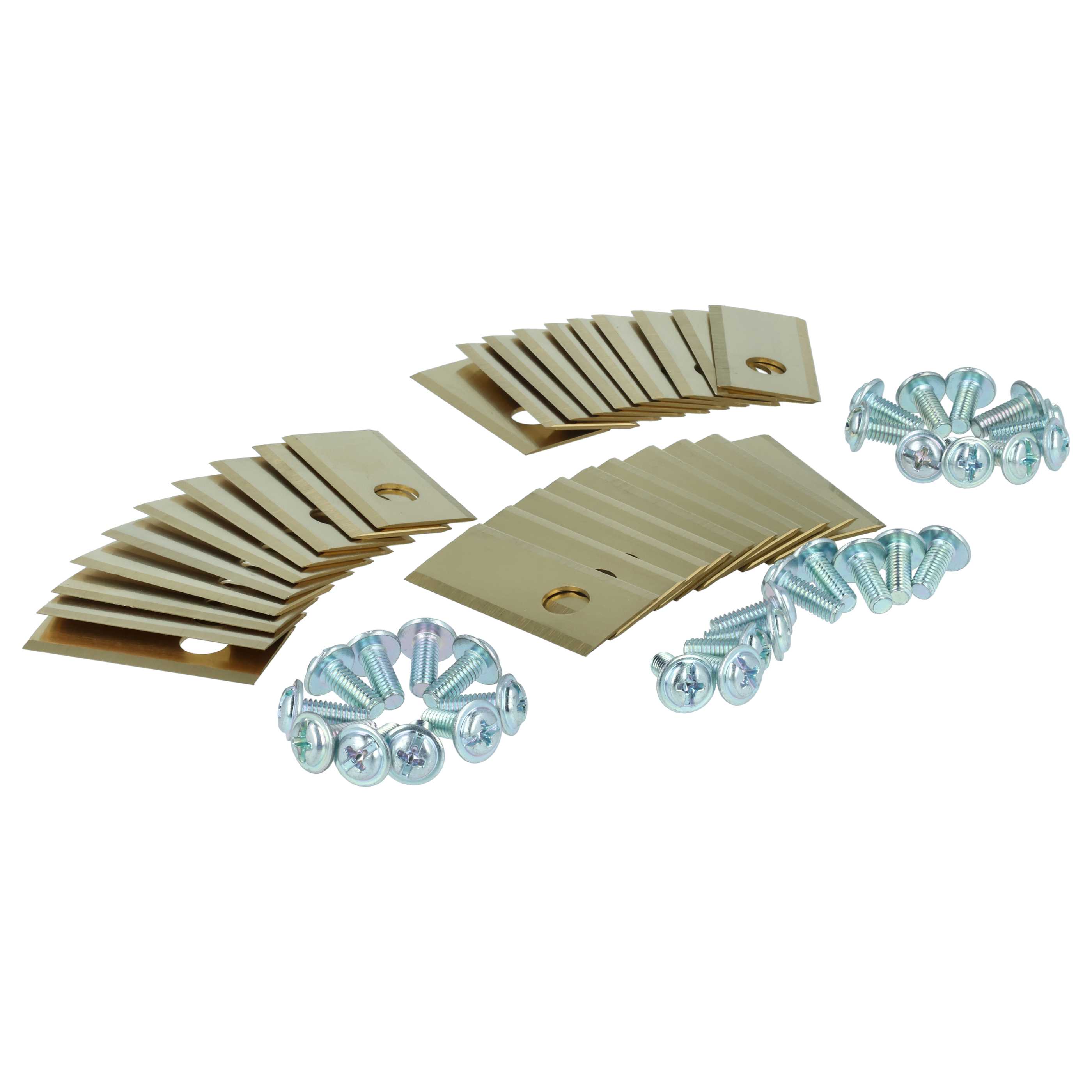 30x Lames pour tondeuse Philips, Scheppach, Worx, Landxcape – Couteaux apatite de titane, Silber Gold