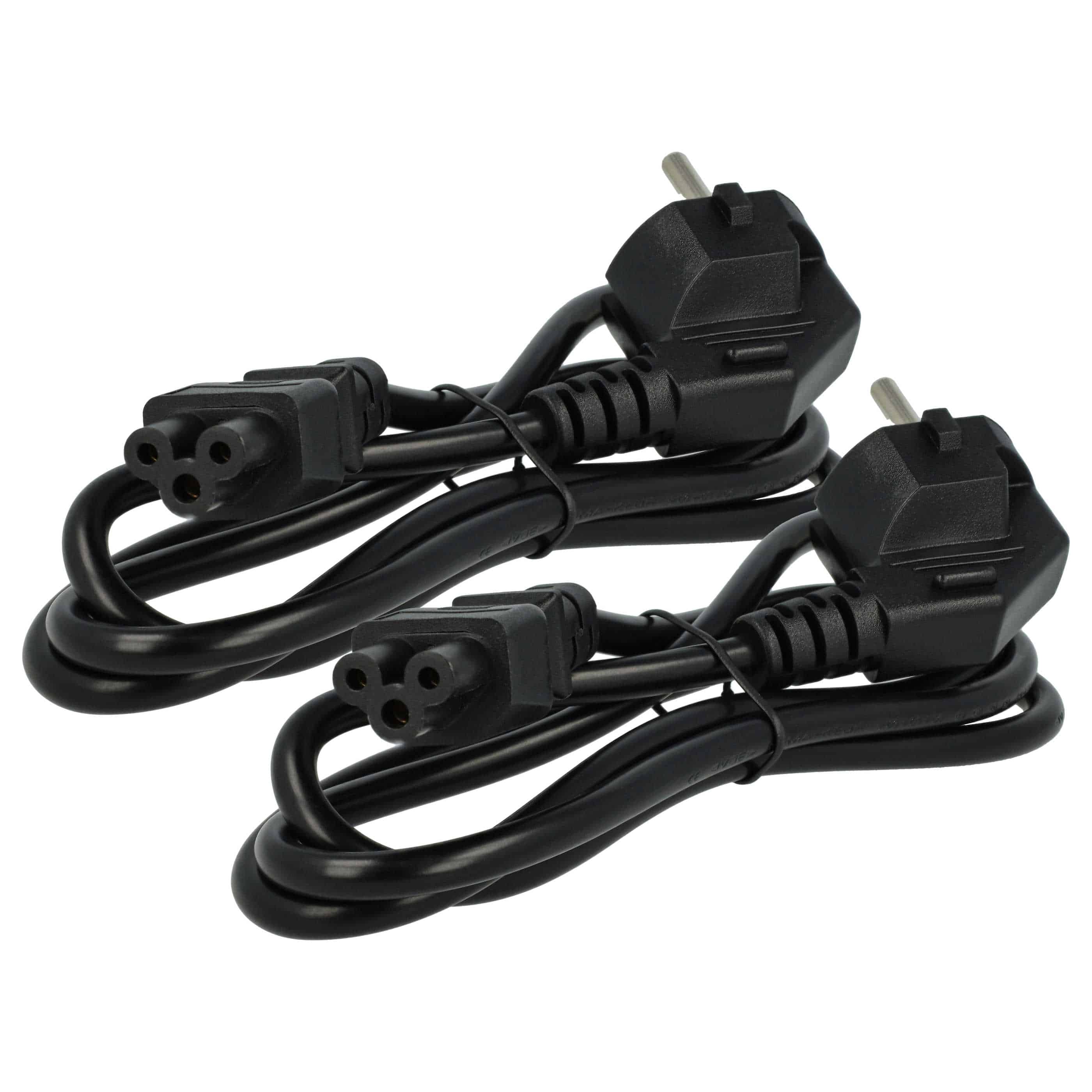 2x C5 Power Cable Euro Plug suitable for Vorwerk VR300 Robot Vacuum Cleaner - 1.2 m