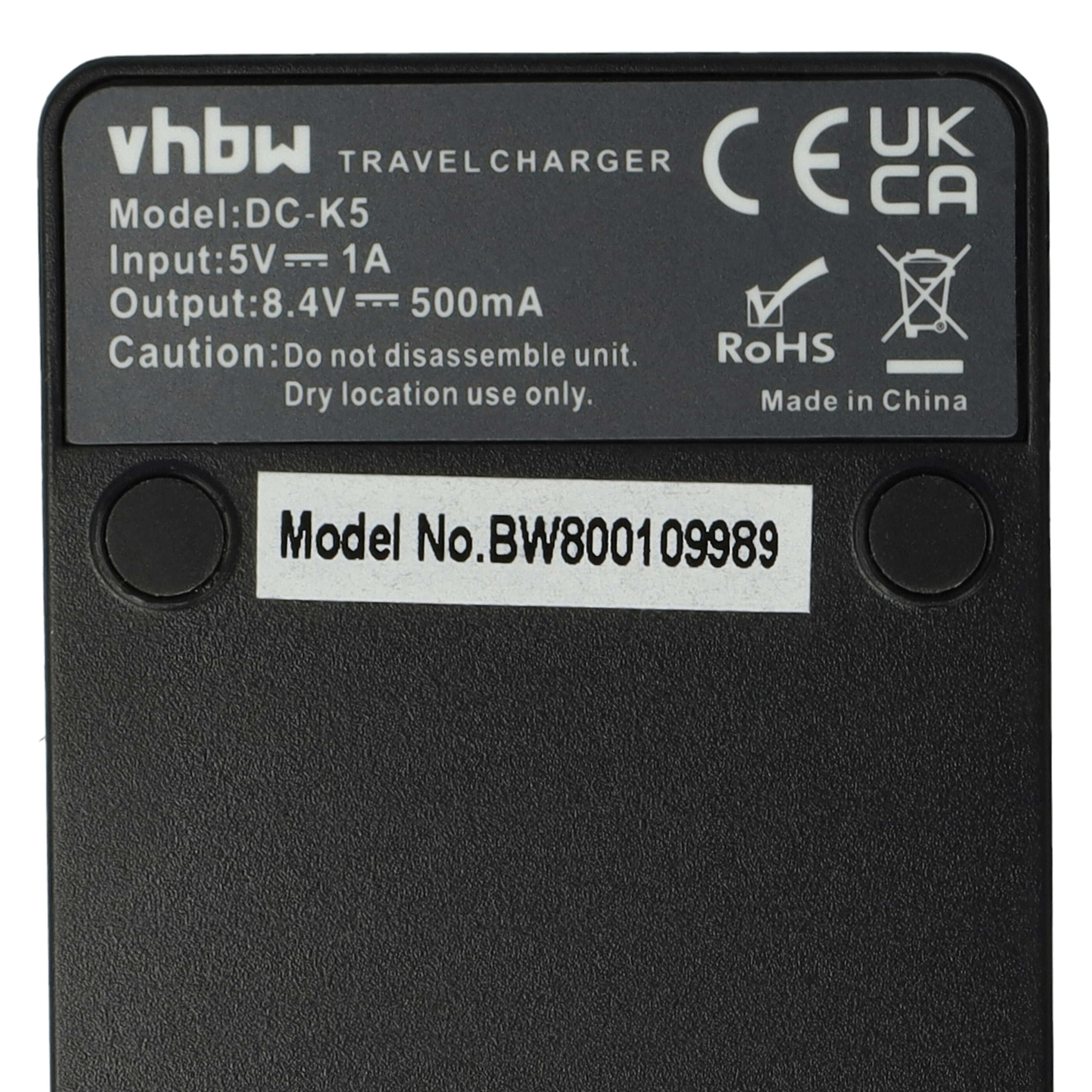 Battery Charger suitable for Lumix DMC-G1 Camera etc. - 0.5 A, 8.4 V