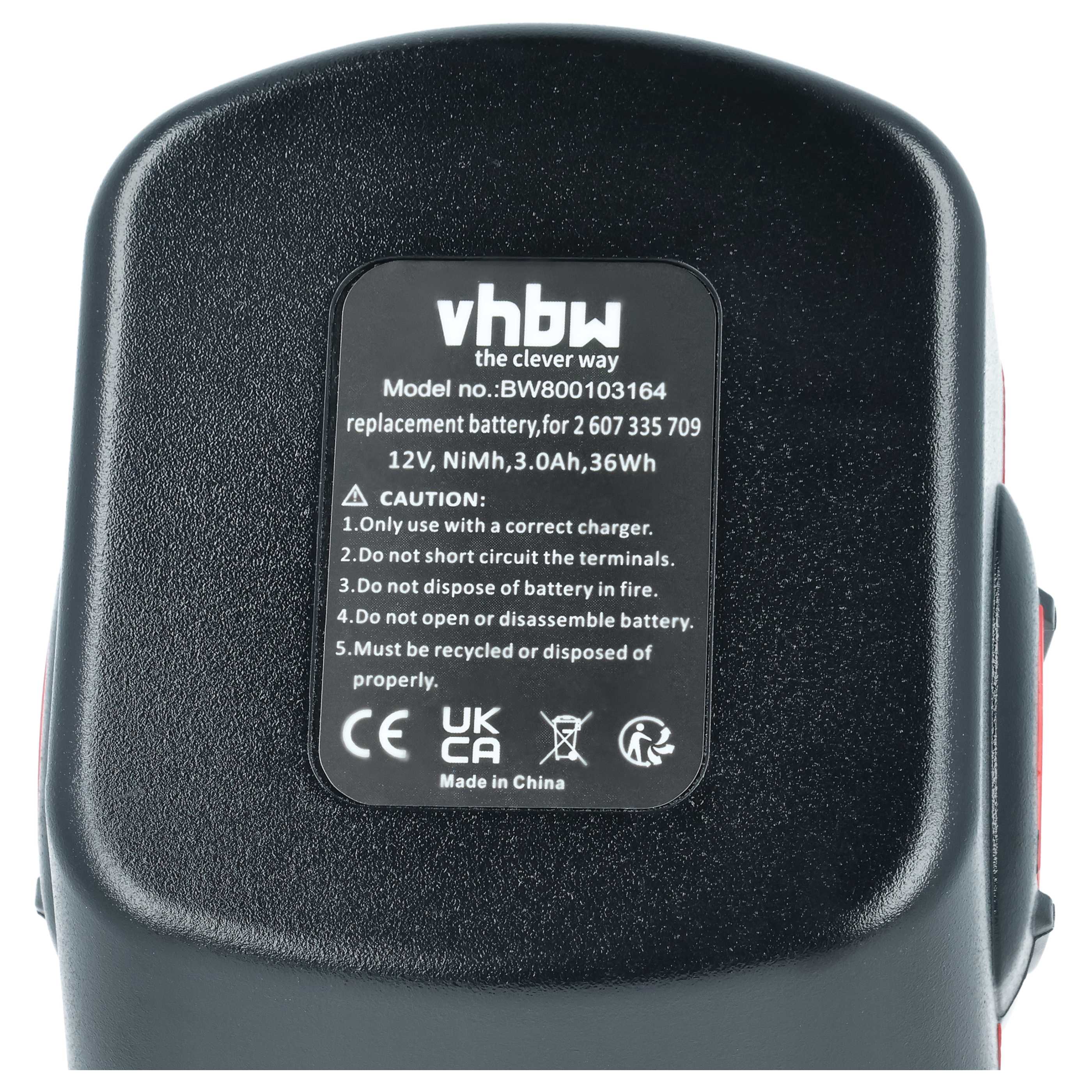 2x Battery replaces Bosch 2 607 335 261, 2 60 7335 249 Electric Power Tool - 3000 mAh, 12 V, NiMH