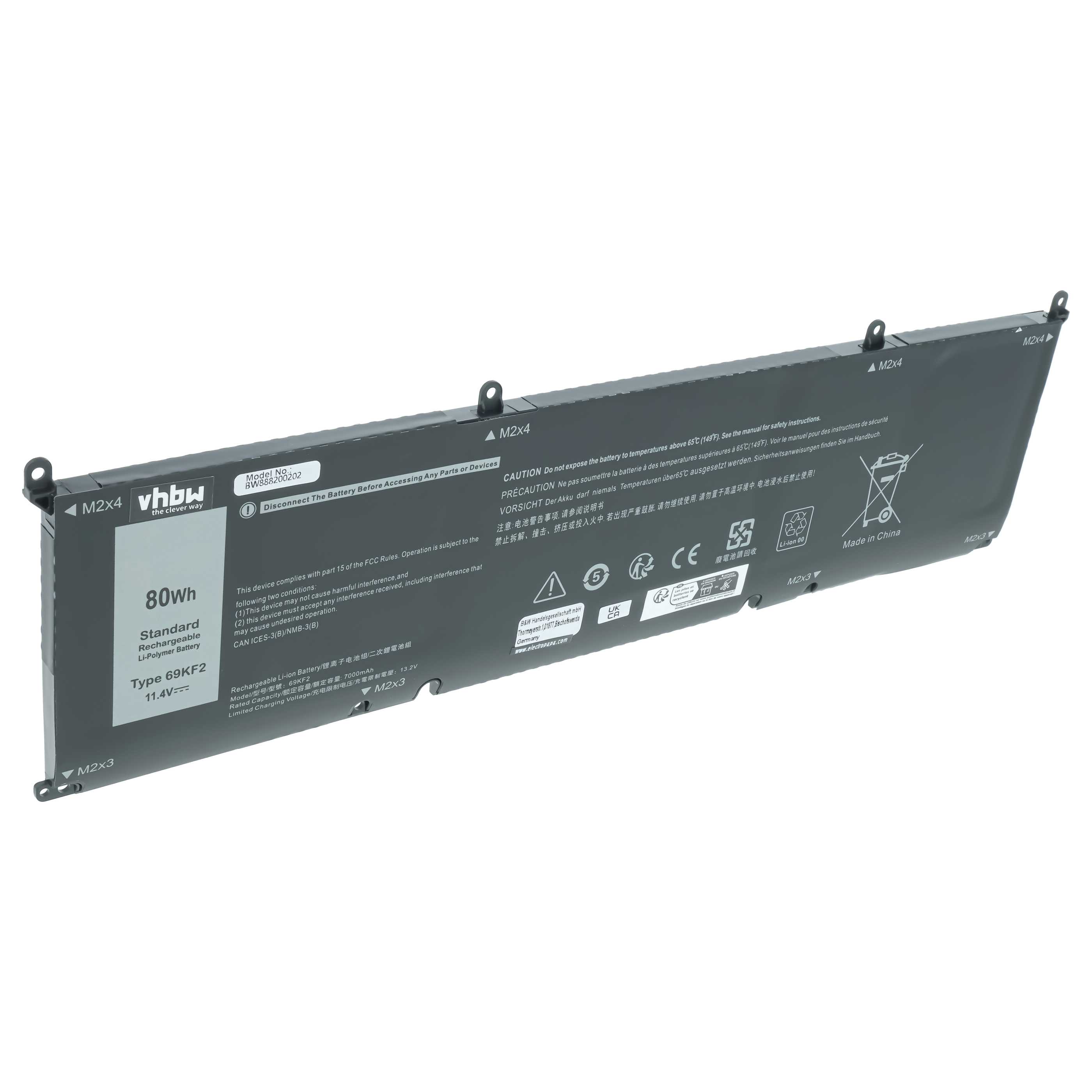 Akumulator do laptopa zamiennik Dell 70N2F, DVG8M, M59JH, P8P1P, 69KF2, 8FCTC - 7000 mAh 11,4 V LiPo