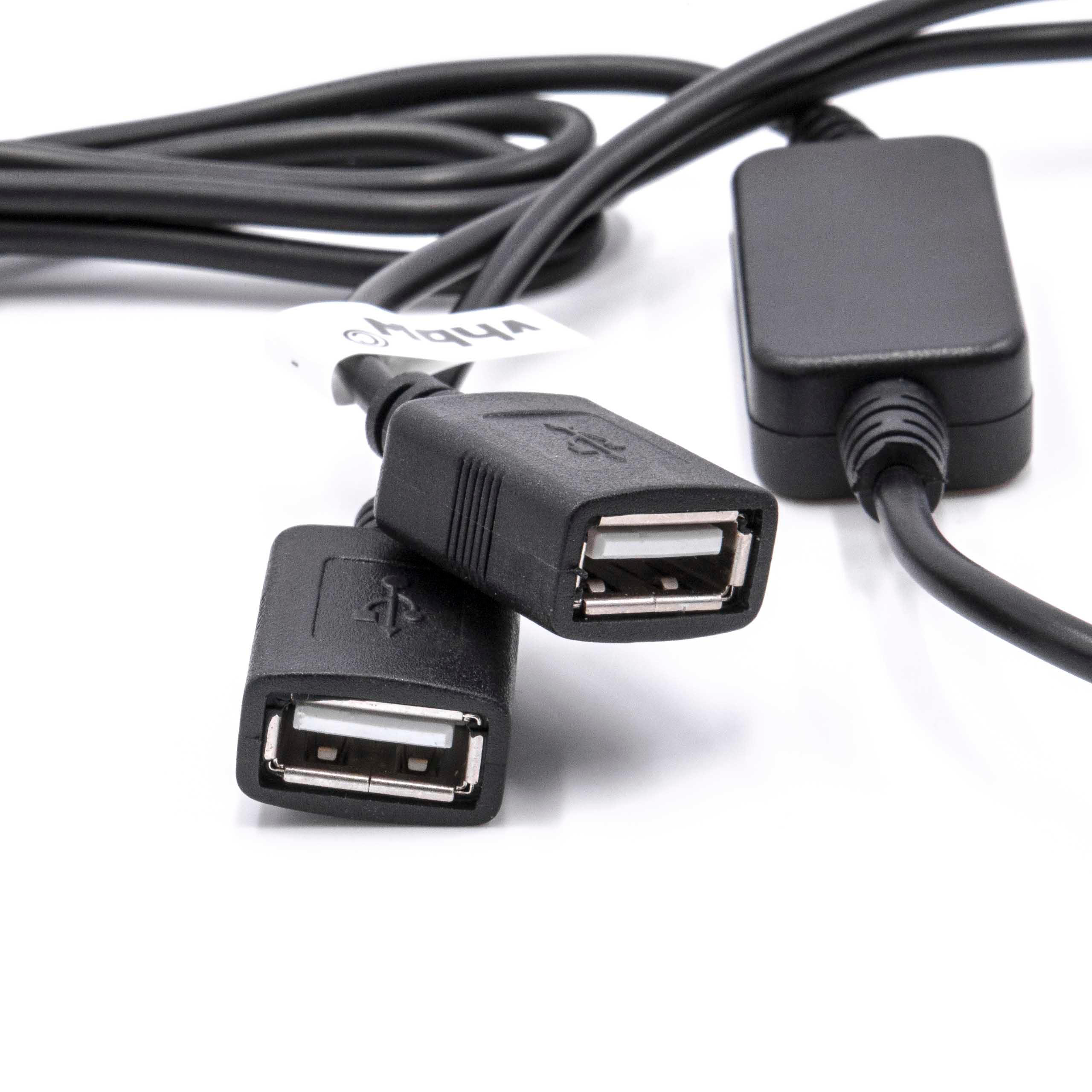 Cable adaptador D-Tap (m) a 2x USB (hembra) para cámara - 1,8 m negro