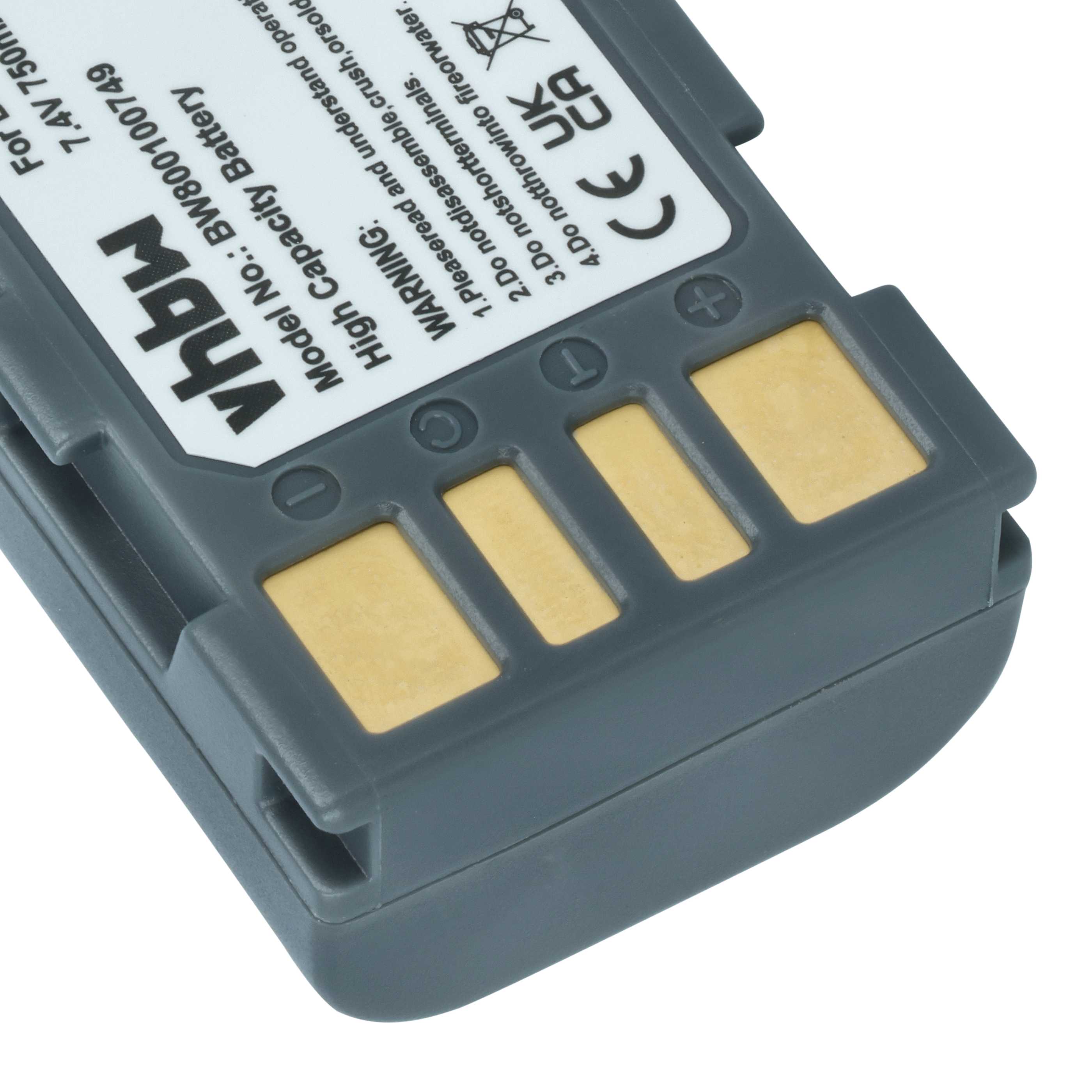 Videocamera 2x Battery replaces JVC BN-VF823, BN-VF808, BN-VF815, BN-VF808U, BN-VF815U - 750 mAh 7.4 V Li-Ion