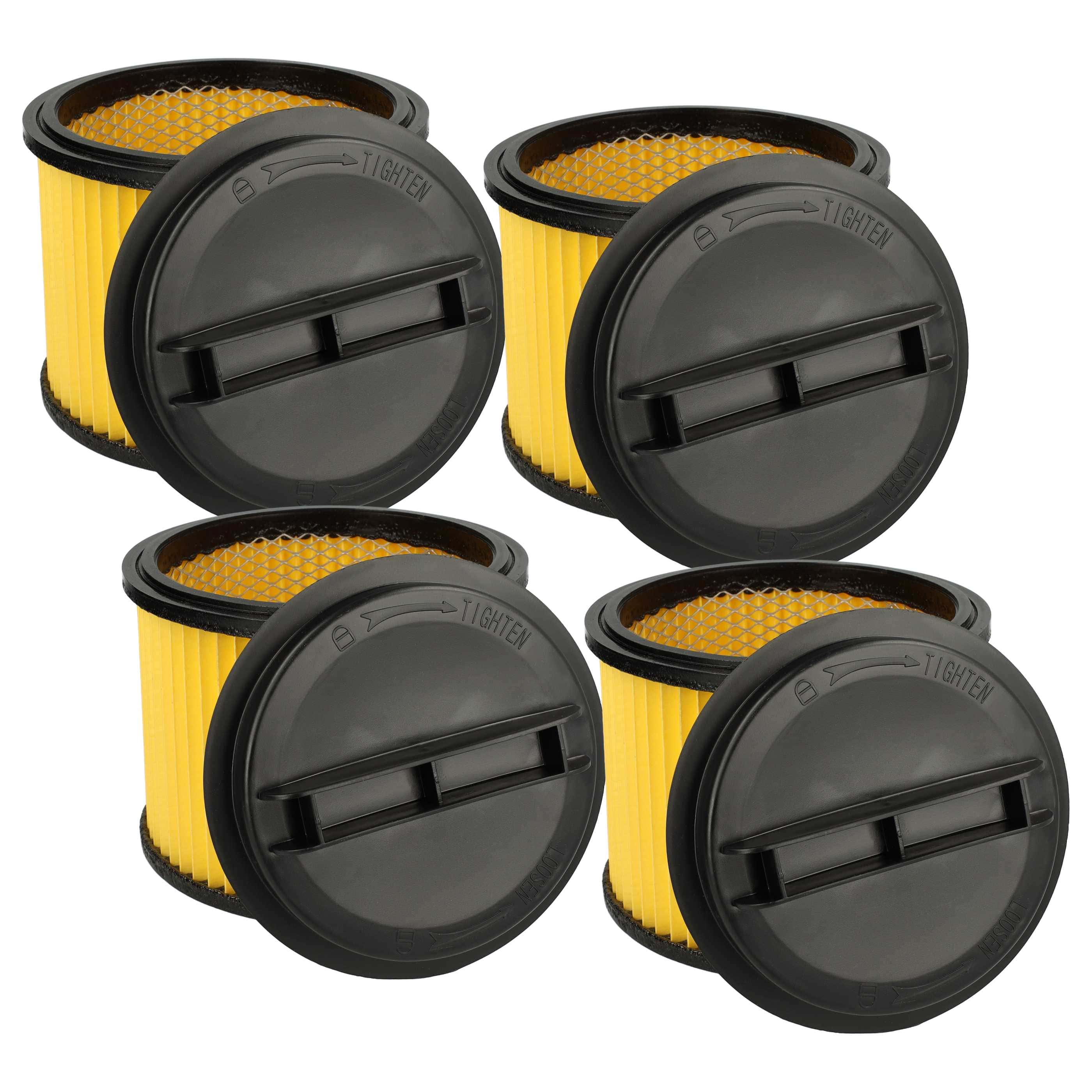 4x cartridge filter replaces Einhell 23.424.25, 23.421.75, 23.421.67 for Ozito Vacuum Cleaner, black / yellow