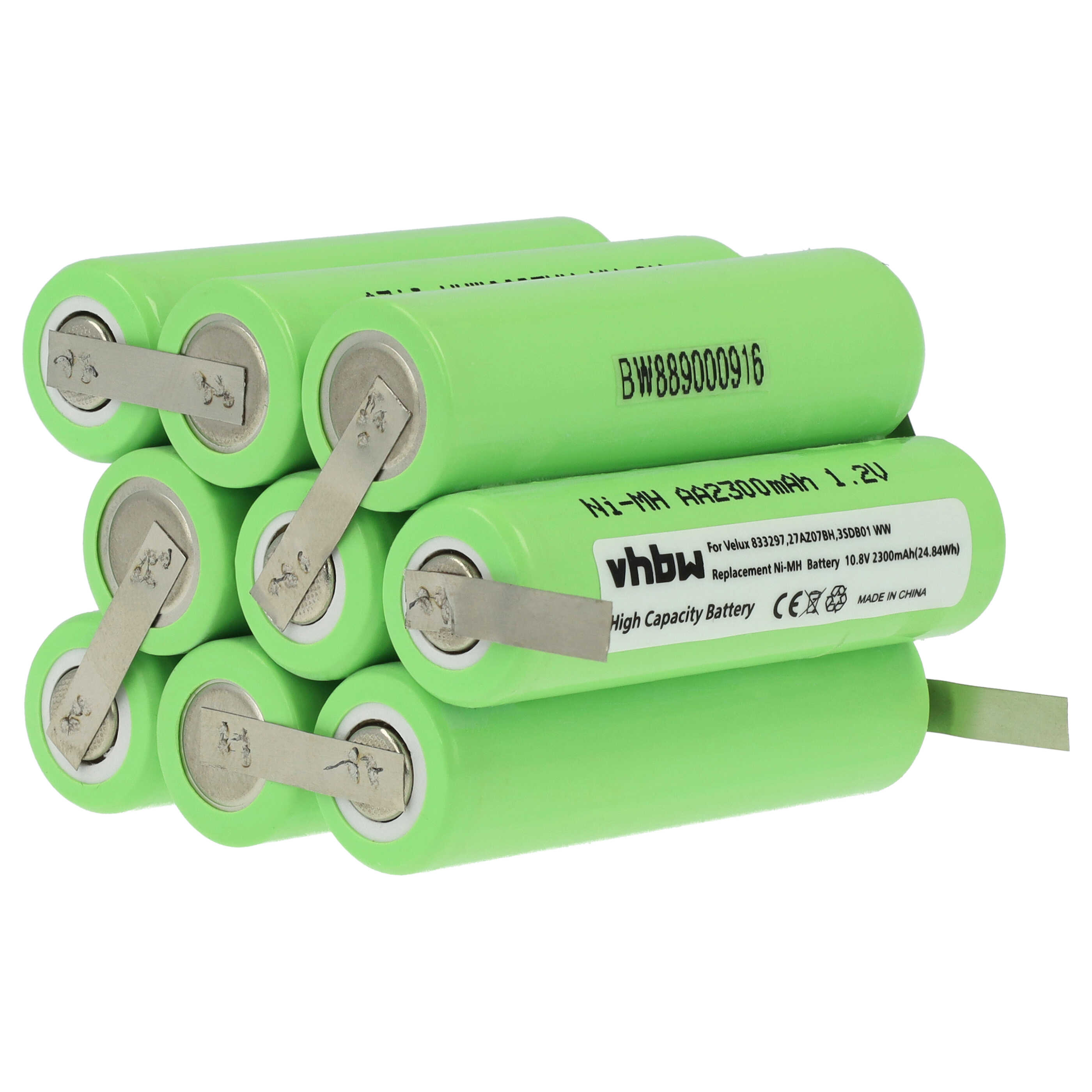 Batterie remplace 833297, 27AZ07BH, 3SD B01 WW pour store volet de fenêtre - 2300mAh 10,8V NiMH