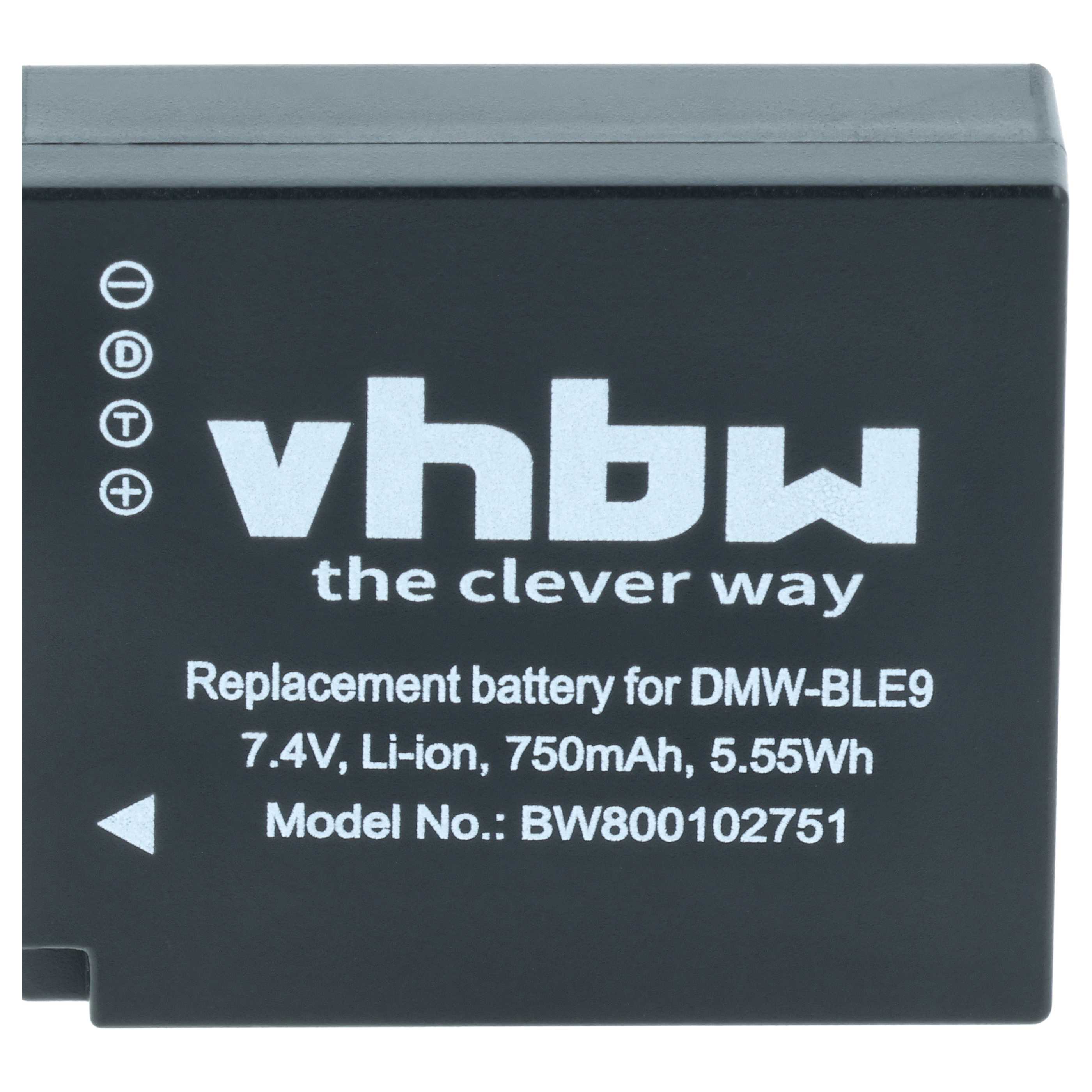 Batteria sostituisce Leica BP-DC15E, BP-DC15 per fotocamera - 750mAh 7,2V Li-Ion