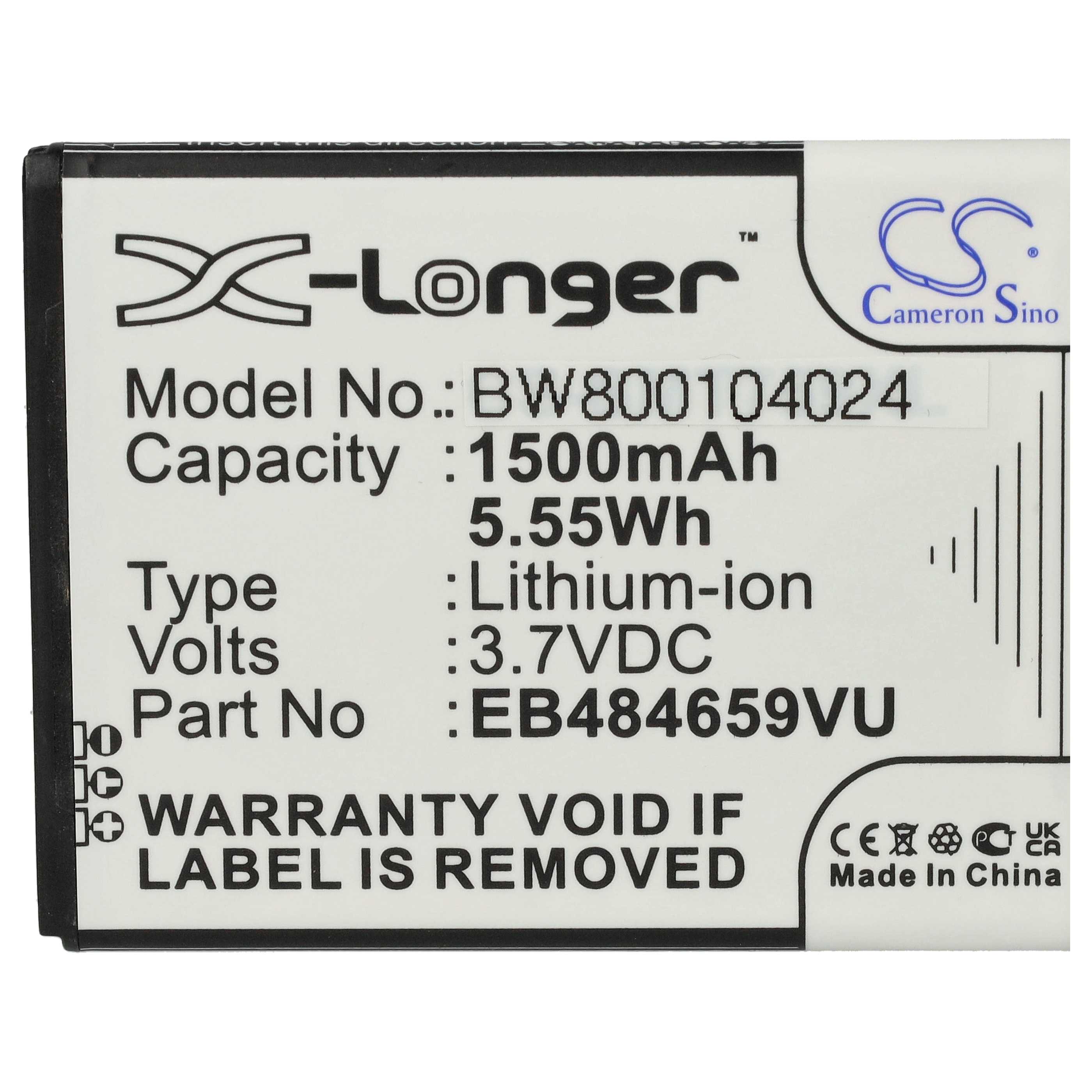 Mobile Phone Battery Replacement for Samsung EB484659VA, EB484659VABSTD, EB484659VU - 1500 mAh 3.7 V Li-Ion