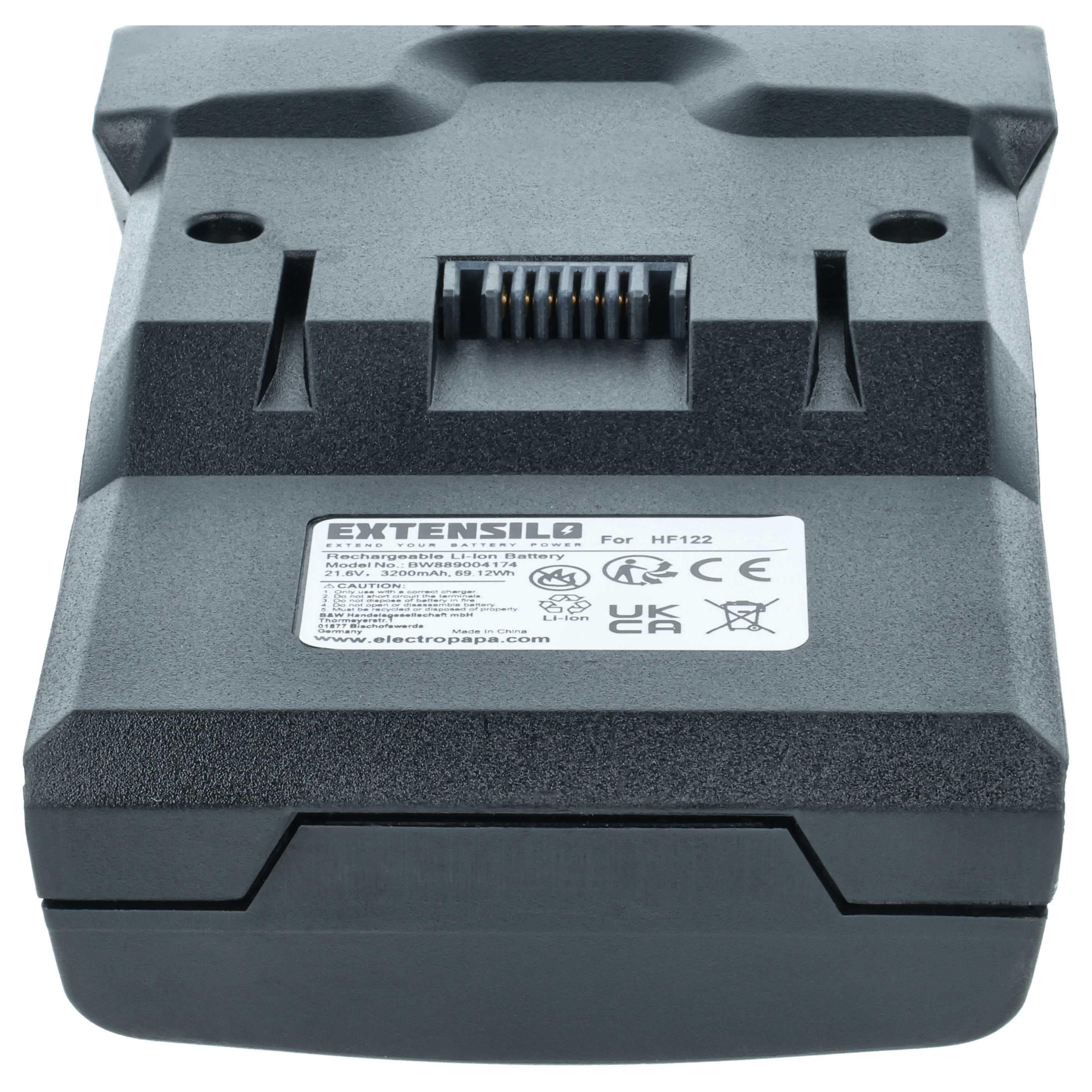 Akku als Ersatz für Hoover B012, 35602208 für Hoover - 3200mAh 21,6V Li-Ion, grau