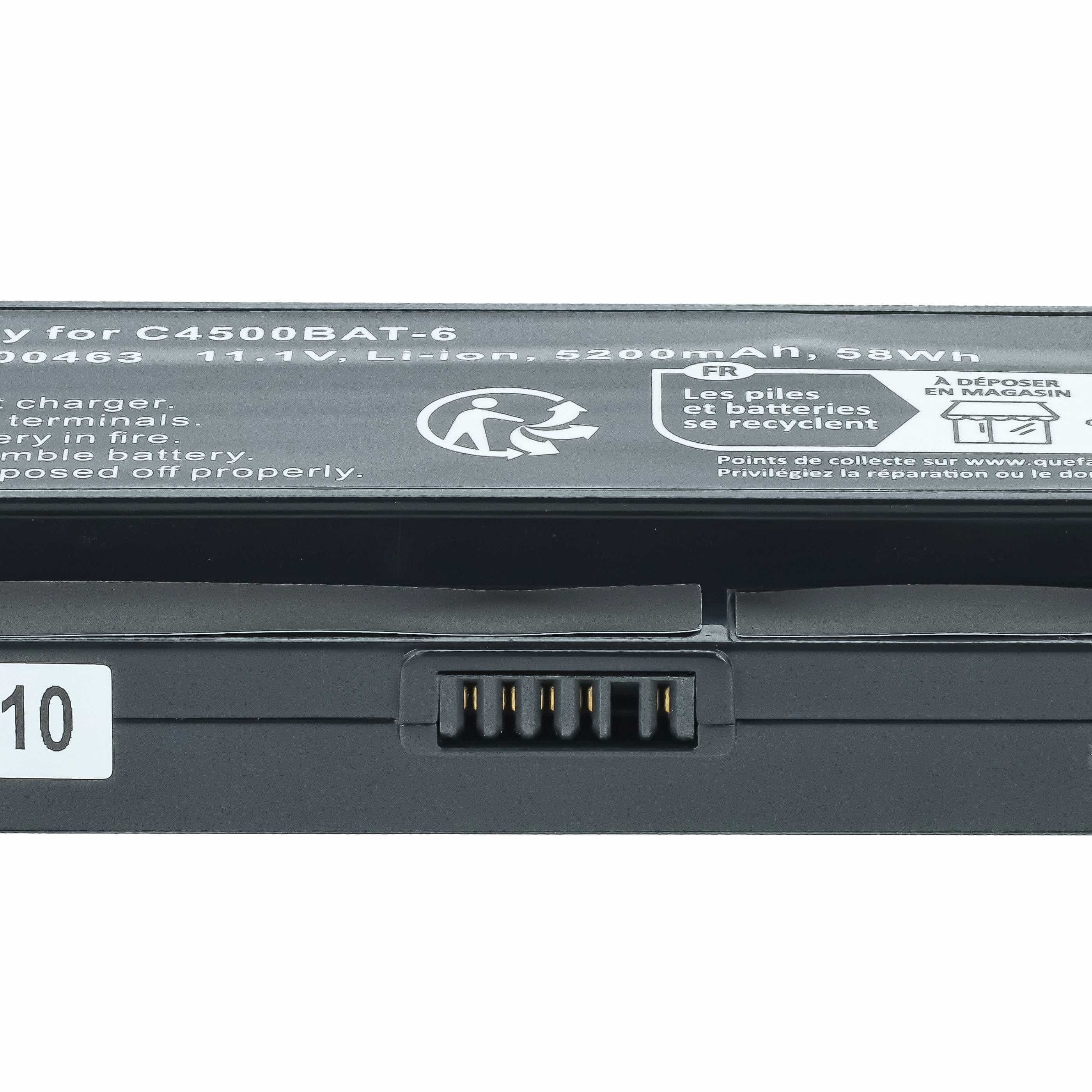 Akumulator do laptopa zamiennik Clevo 6-87-C480S-4G4, 6-87-c480s-4g41 - 5200 mAh 11,1 V Li-Ion, czarny