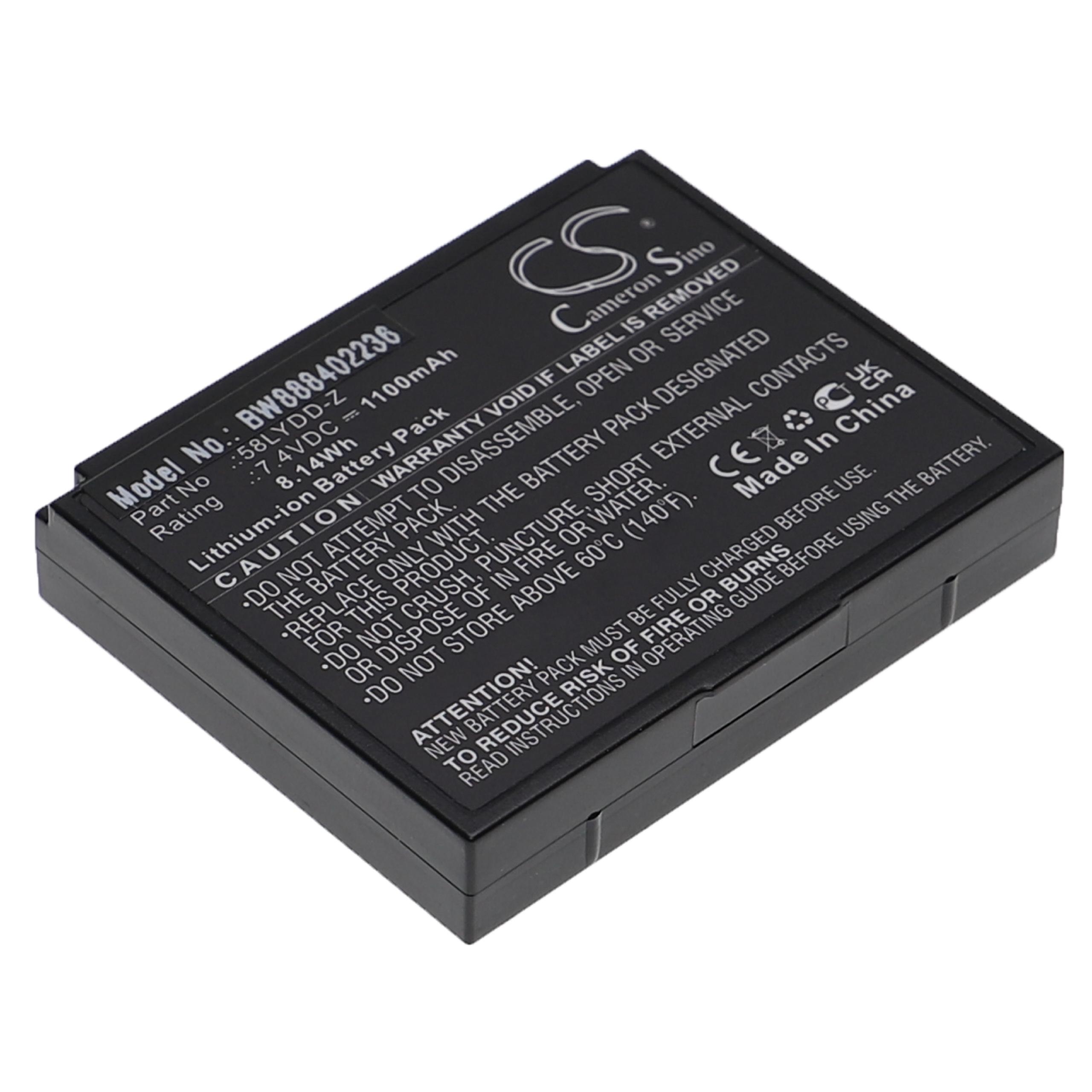 Printer Battery Replacement for Zjiang 58LYDD-Z - 1100mAh 7.4V Li-Ion