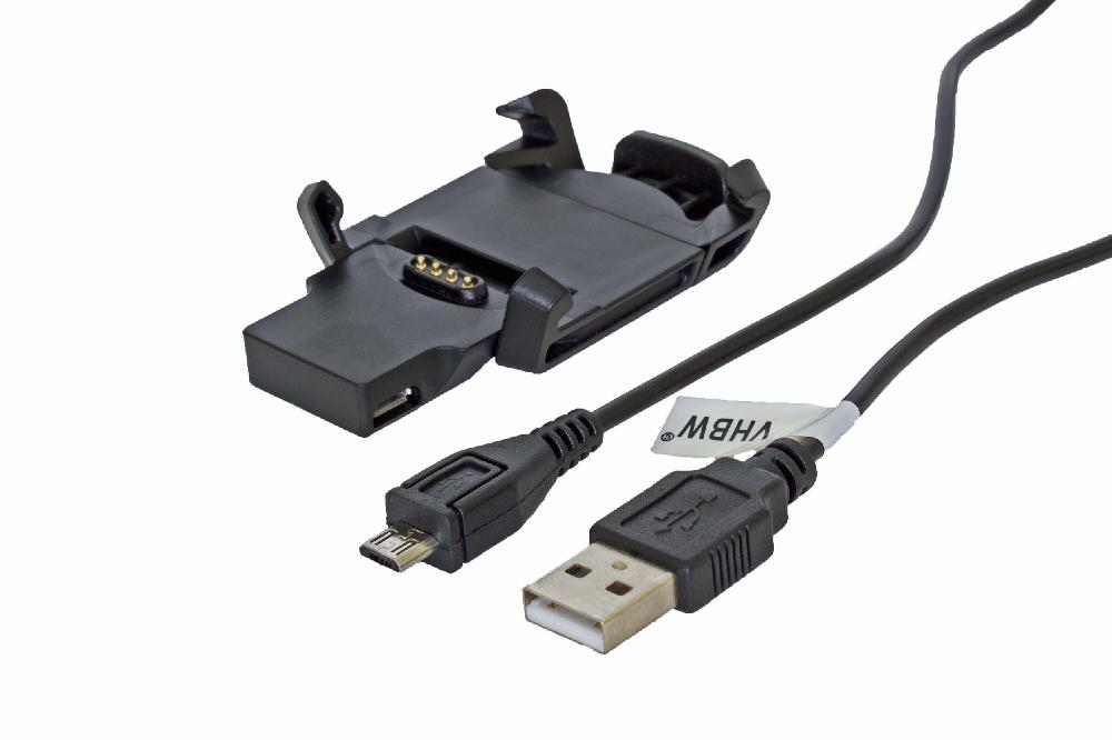 Cable de carga USB para smartwatch Garmin Fenix 3 Multisport - negro 100 cm